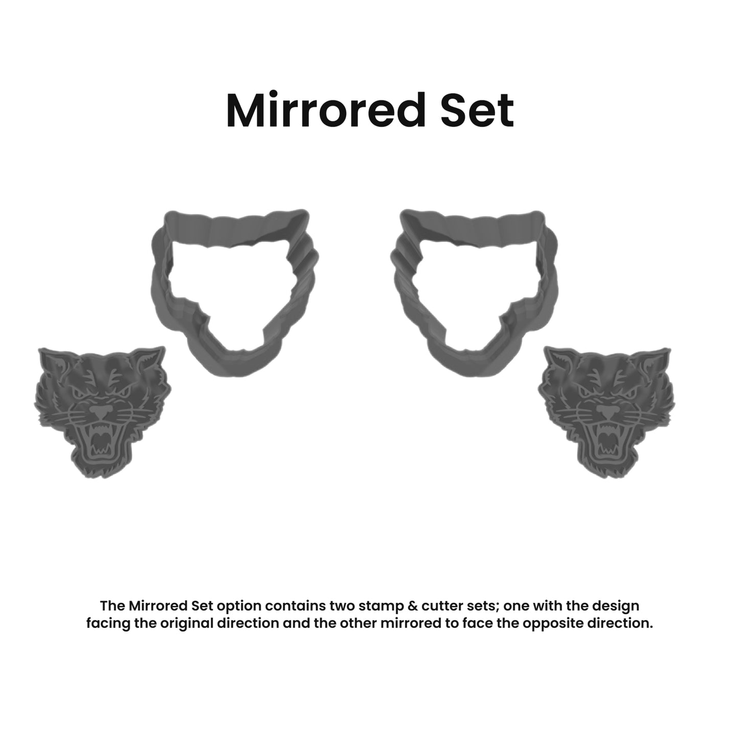 Whiskered Wildcat Cutter & Stamp Set: Versatile Tool for Cookies, Ceramics, Pottery, Fondant, and More