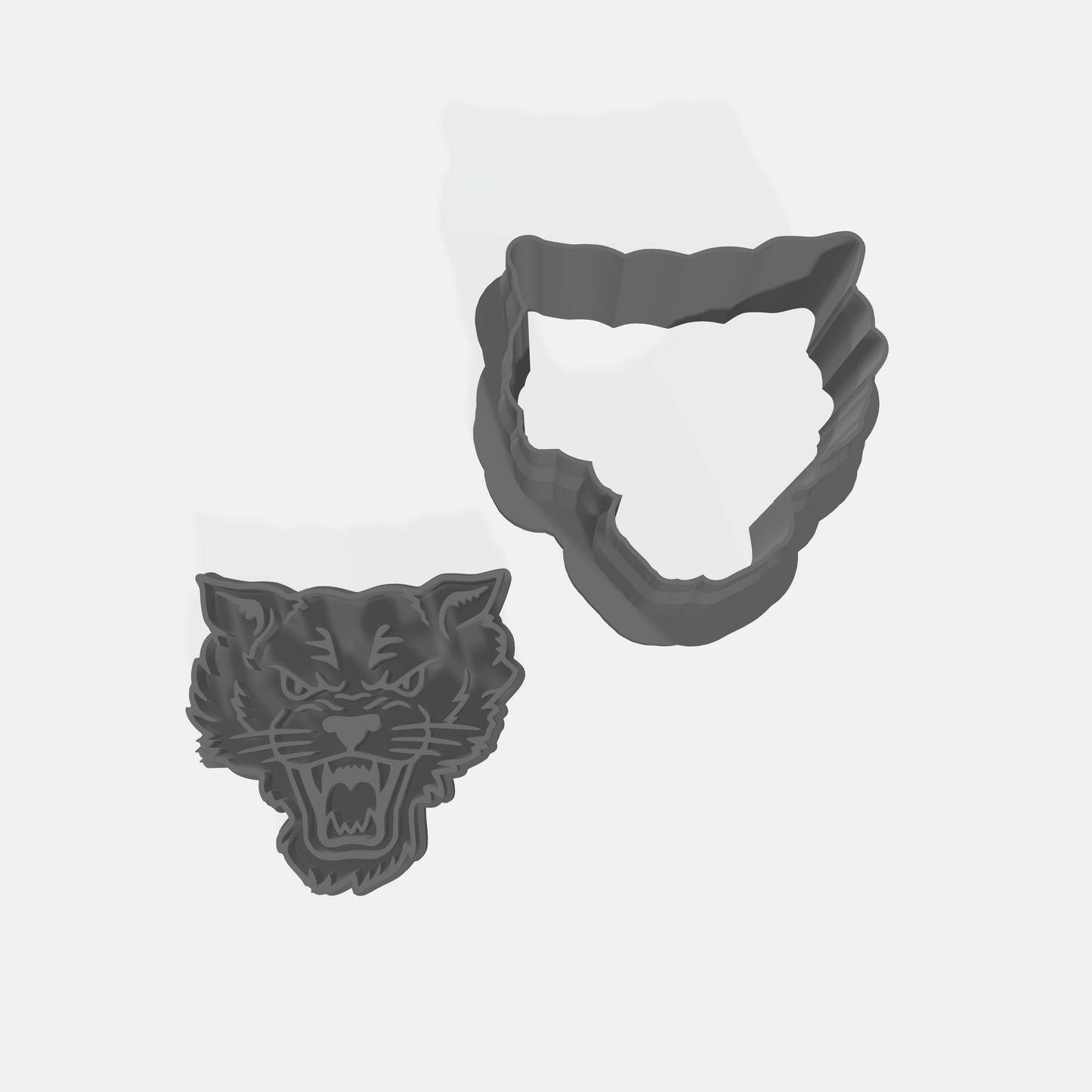 Whiskered Wildcat Cutter & Stamp Set: Versatile Tool for Cookies, Ceramics, Pottery, Fondant, and More
