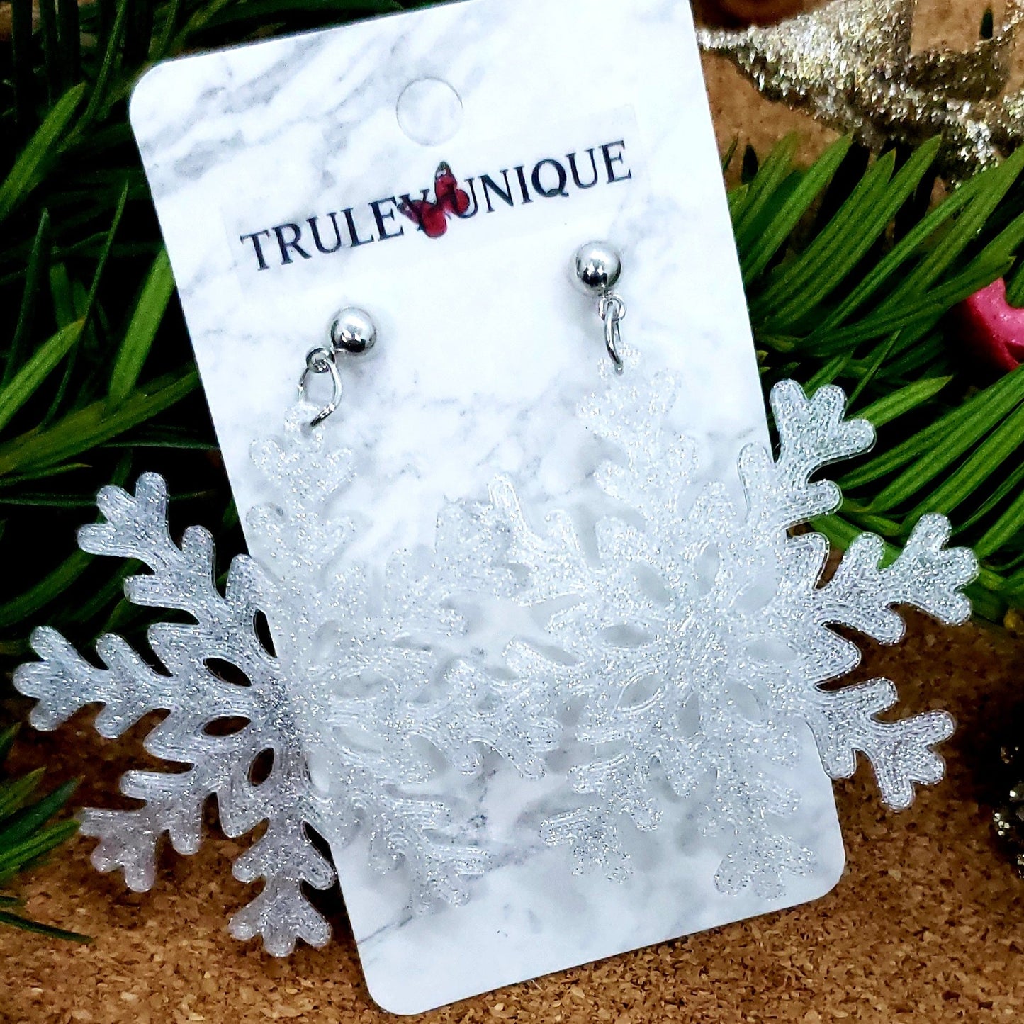 Frozen Elegance Snowflake Earrings