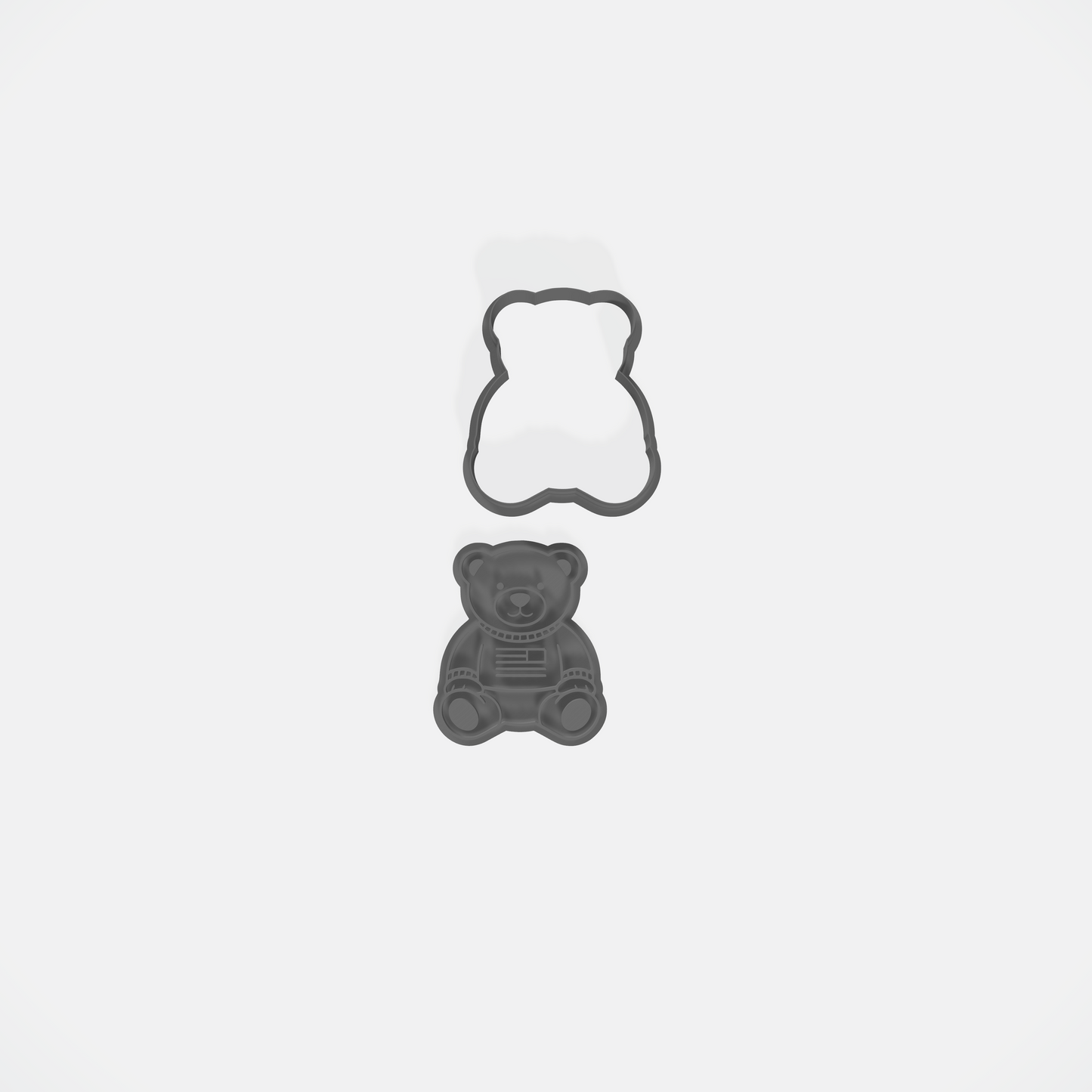 RL Teddy Bear Cookie Cutter & Embossing Stamp: Idea for Cookies, Ceramics, Pottery, Polymer Clay, Fondant