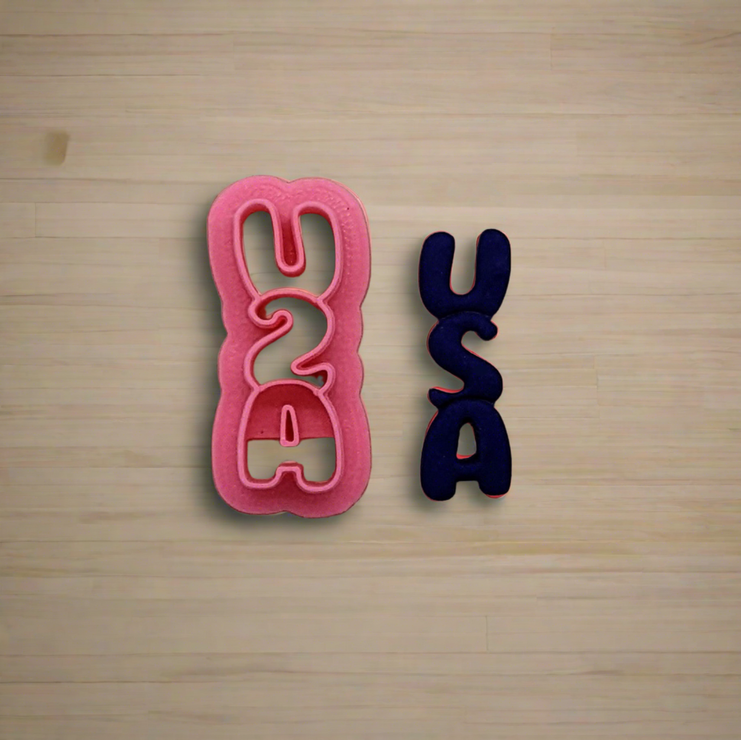 USA Vertical Bubble Letters Cookie Cutter for Cookies, Ceramics, Pottery, Polymer Clay, Fondant - Multi-Medium Craft & Baking Tool