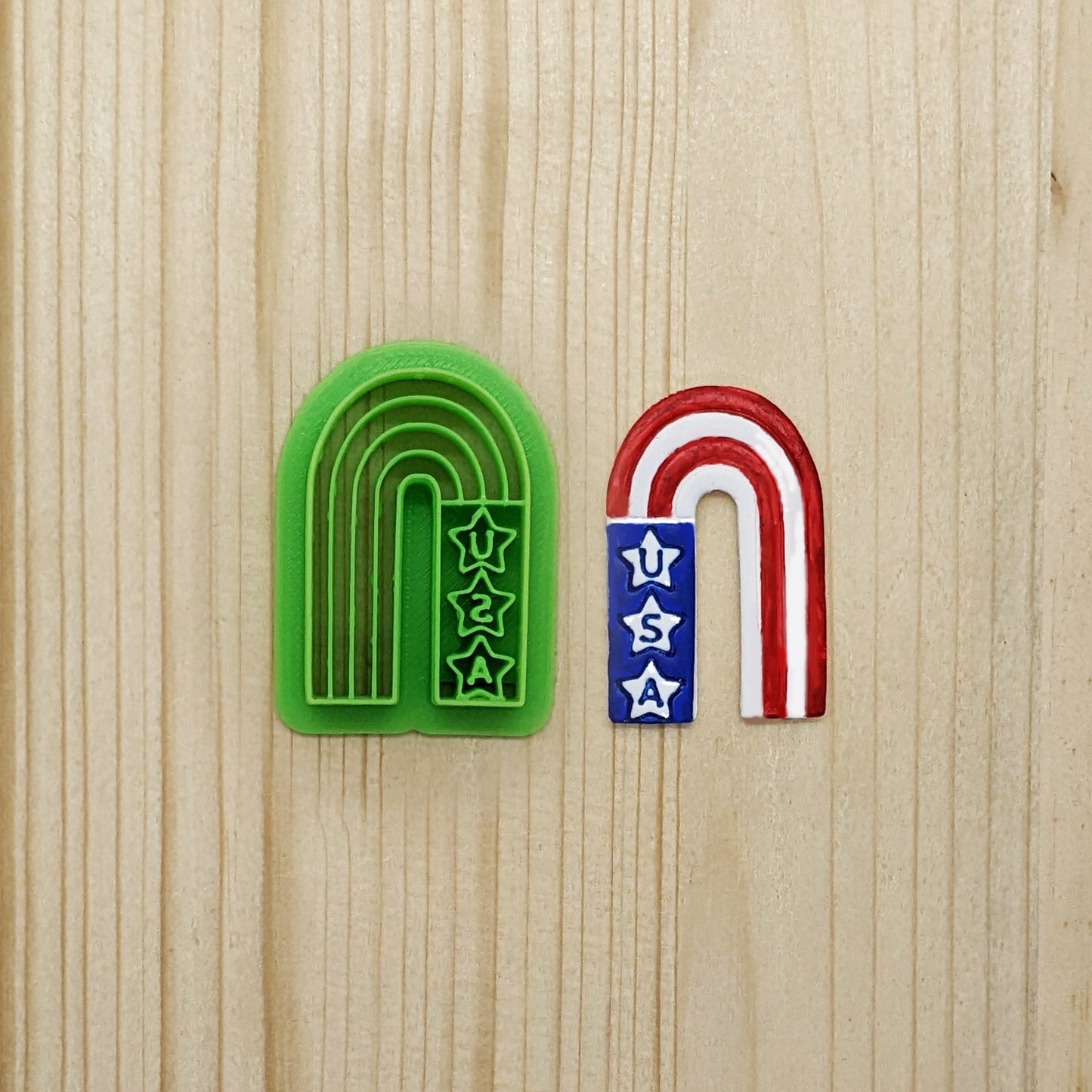 USA Stars & Stripes Freedom Rainbow Cookie Cutter - Ideal for Ceramics, Pottery, Cookies, Polymer Clay, Fondant, and More