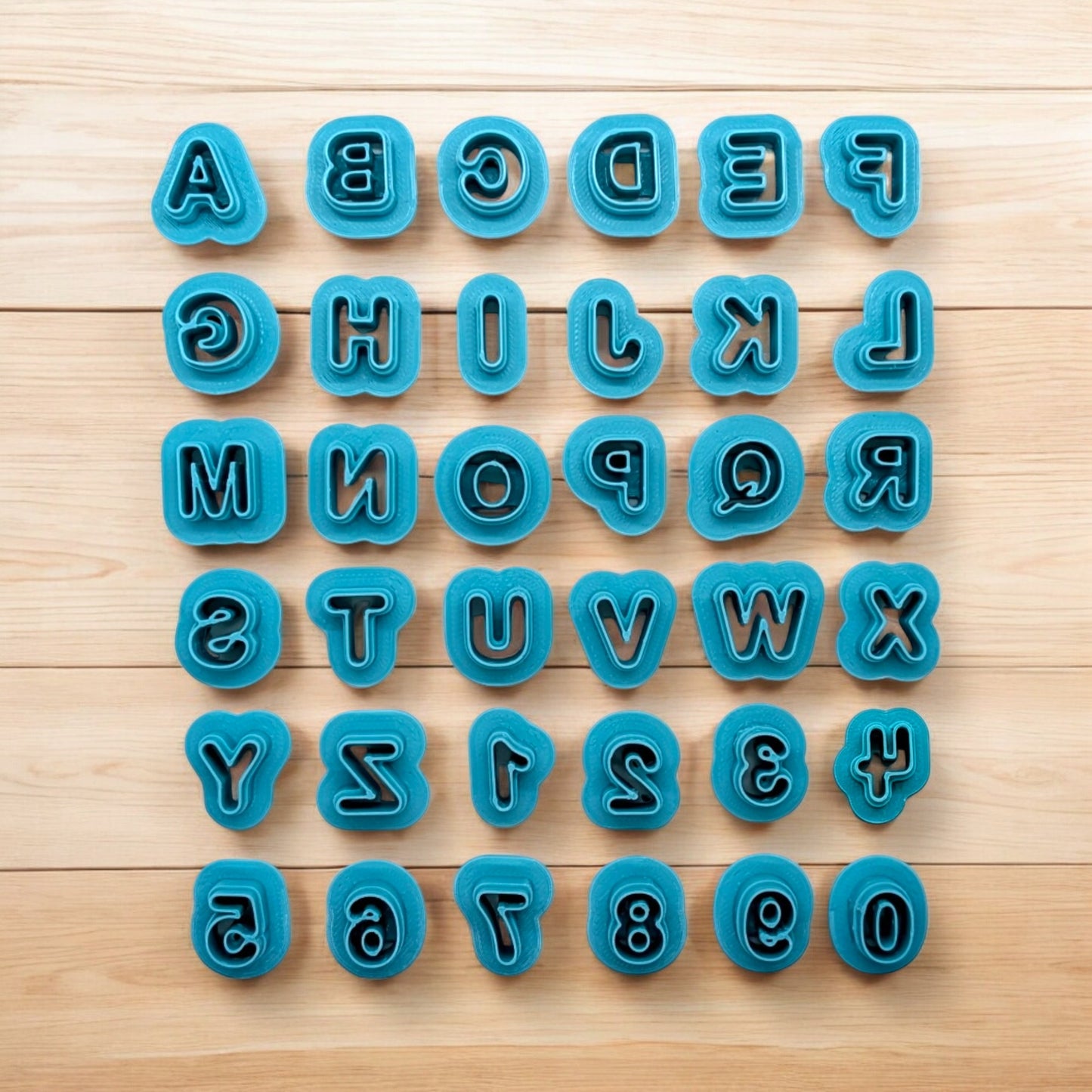 Rounded Font Alphabets & Numbers, 36 Piece Cookie Cutter Set: Ideal for Cookies, Ceramics, Pottery, Polymer Clay, and Fondant