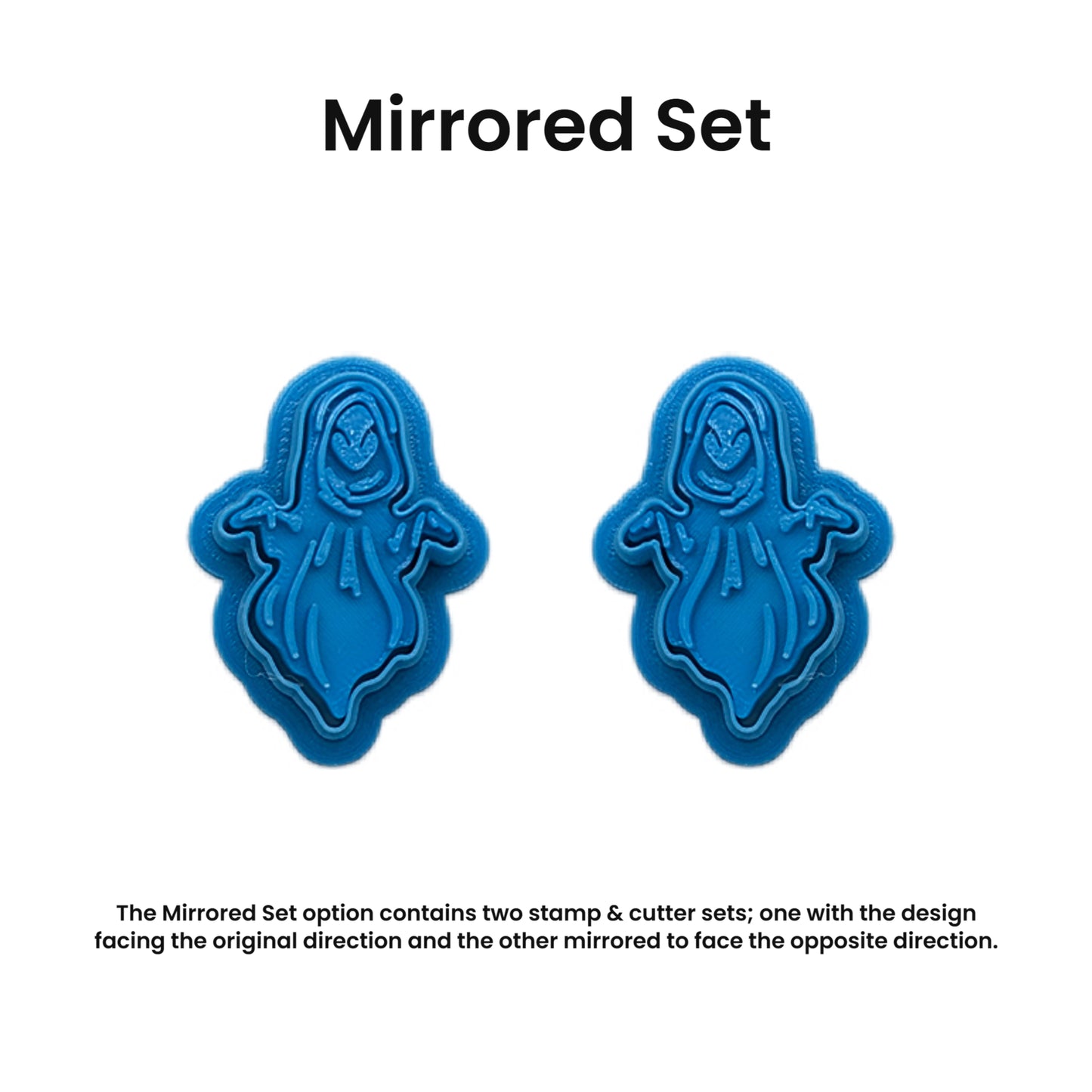 Astral Reaper Ghost Cookie Cutter and Stamp Set for Cookies, Ceramics, Pottery, Polymer Clay, Fondant & More