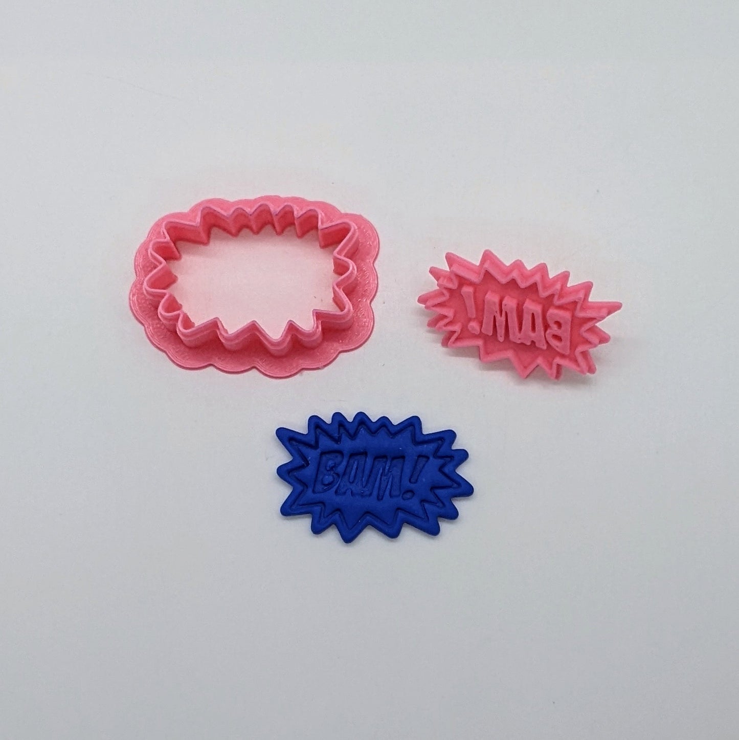 Superhero Comic Book BAM! Bubble Stamp & Cutter Set for Cookies, Ceramics, Pottery, Polymer Clay, Fondant - Multi-Medium Craft & Baking Tool