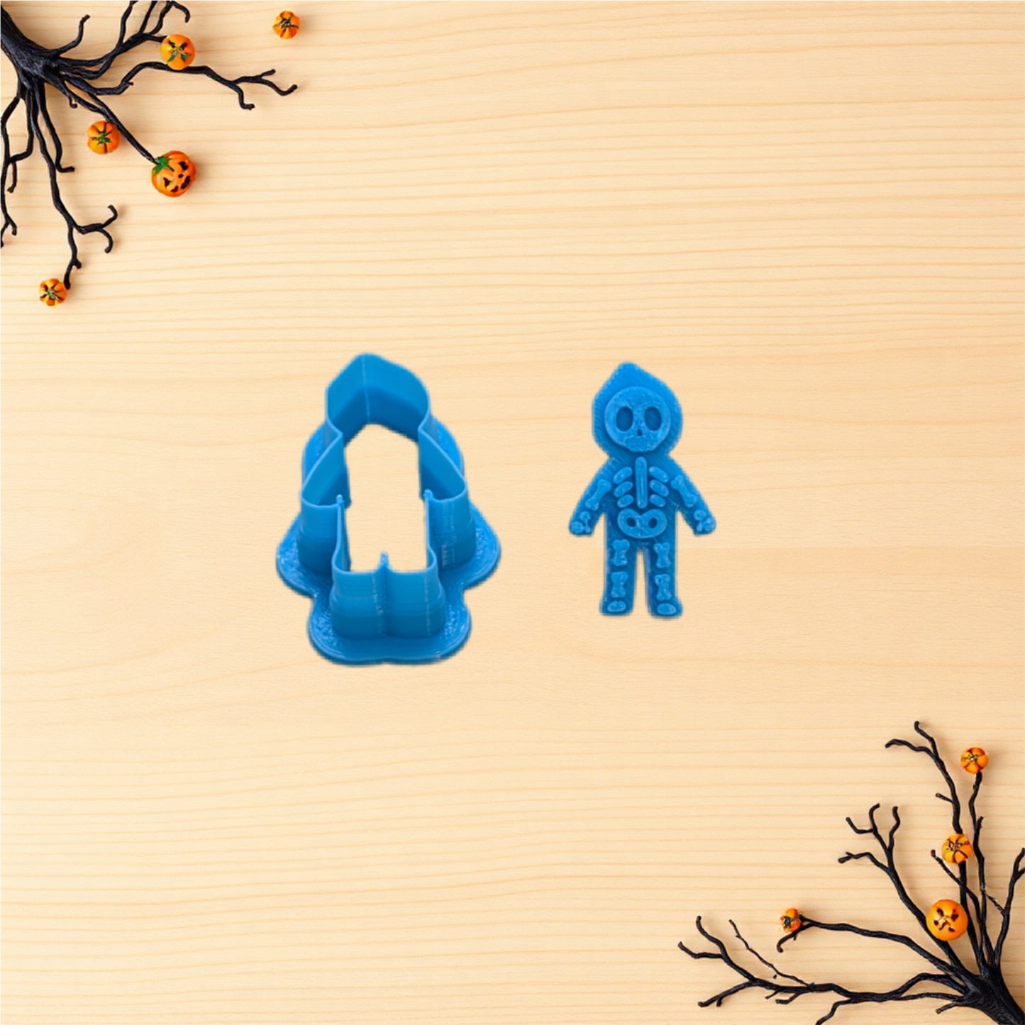 Lil’ Skeleton Hoodie Cookie Cutter & Stamp Set: Versatile Tool for Cookies, Ceramics, Pottery, Fondant, and More