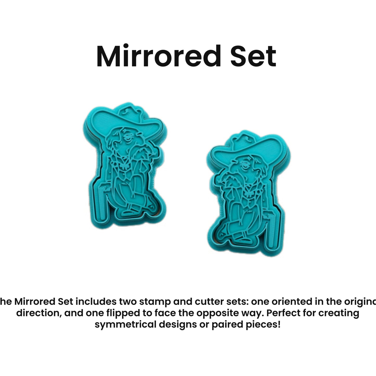 Colonel Reb Ole Miss Mascot Stamp & Cutter Set: Ideal for Cookies, Ceramics, Pottery, Polymer Clay, and Fondant