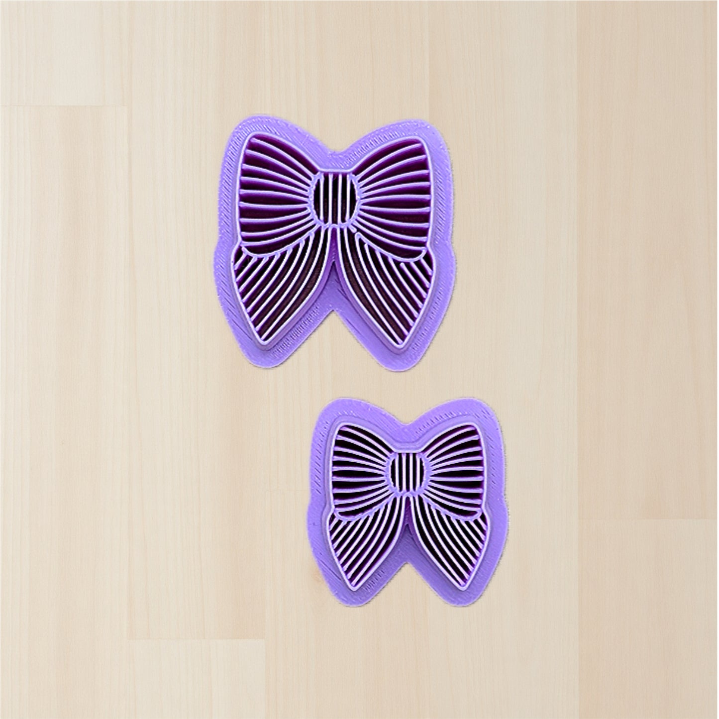 Pin Striped Bow Cookie Cutter: Ideal for Cookies, Ceramics, Pottery, Polymer Clay, and Fondant