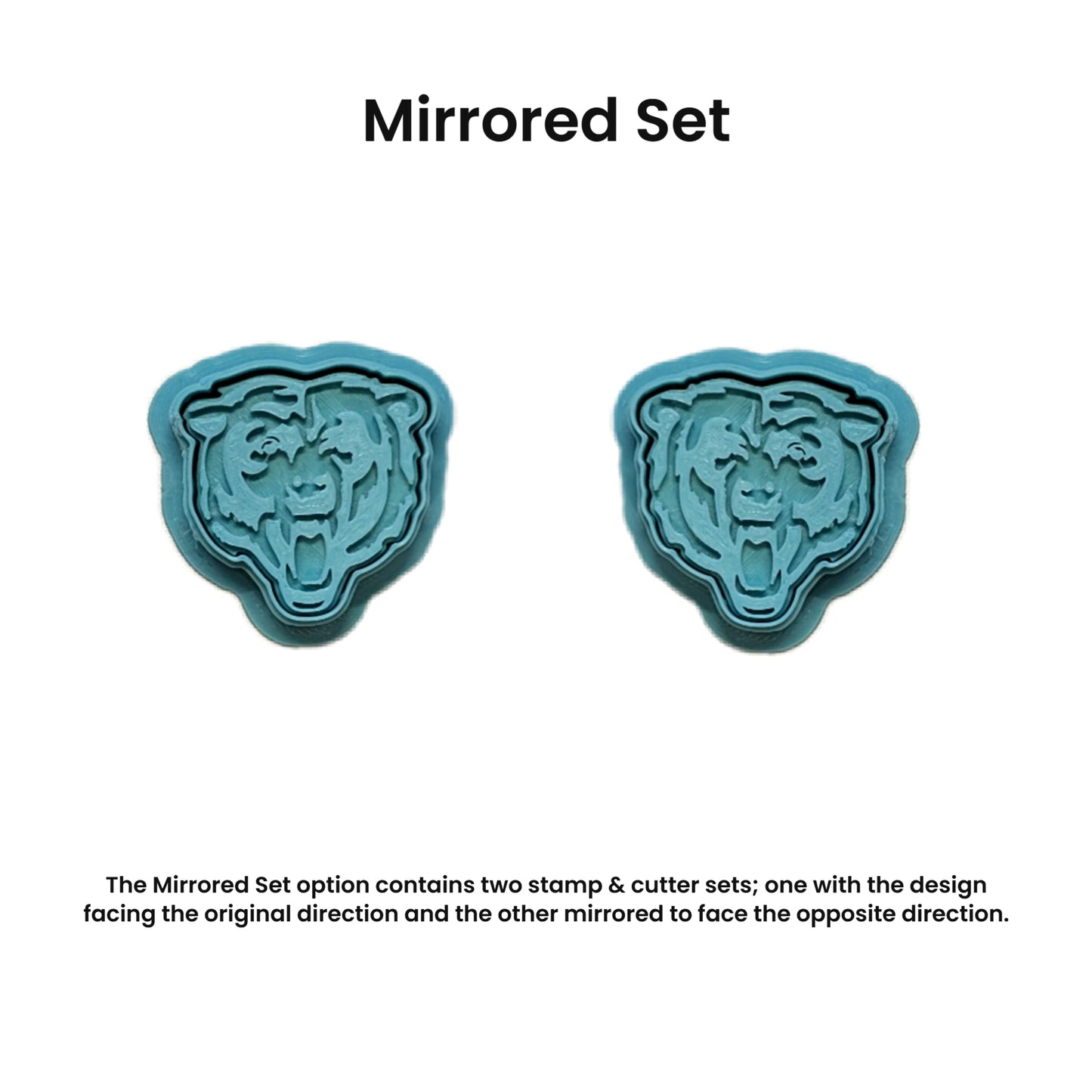 Chicago Bears Cookie Cutter & Stamp Set for Cookies, Ceramics, Pottery, Polymer Clay, Fondant - Multi-Medium Craft & Baking Tool