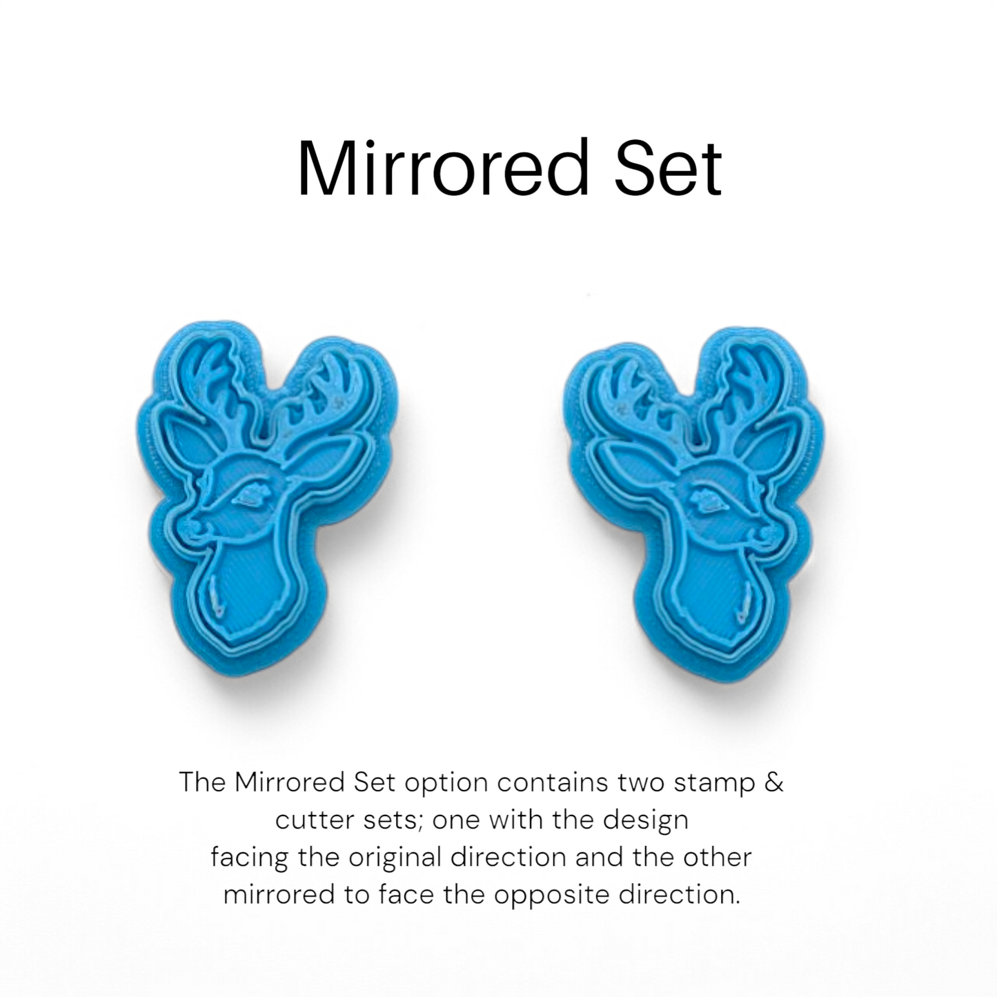 Deer Head Cookie Cutter & Stamp Set: Versatile Tool for Cookies, Ceramics, Pottery, Fondant, and More