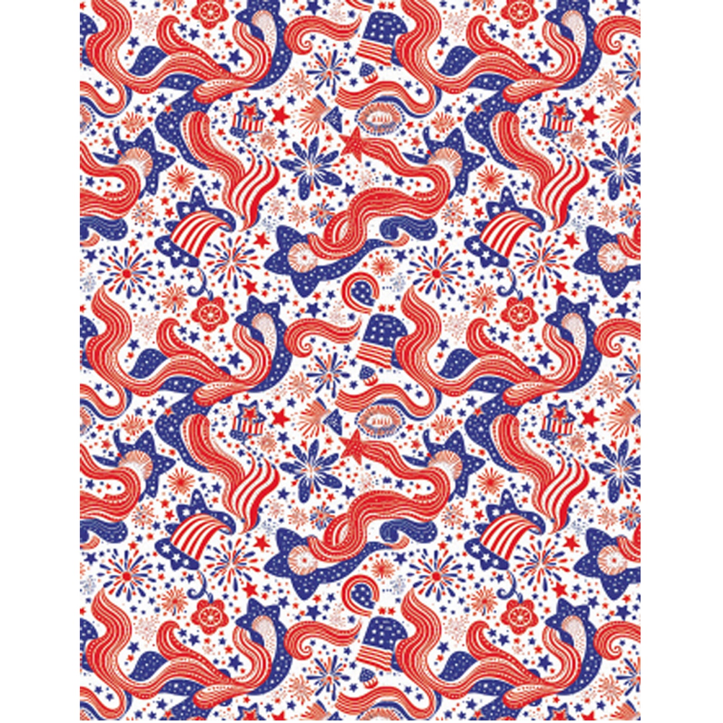 Fireworks and Freedom Patriotic Water-Soluble Transfer Sheet