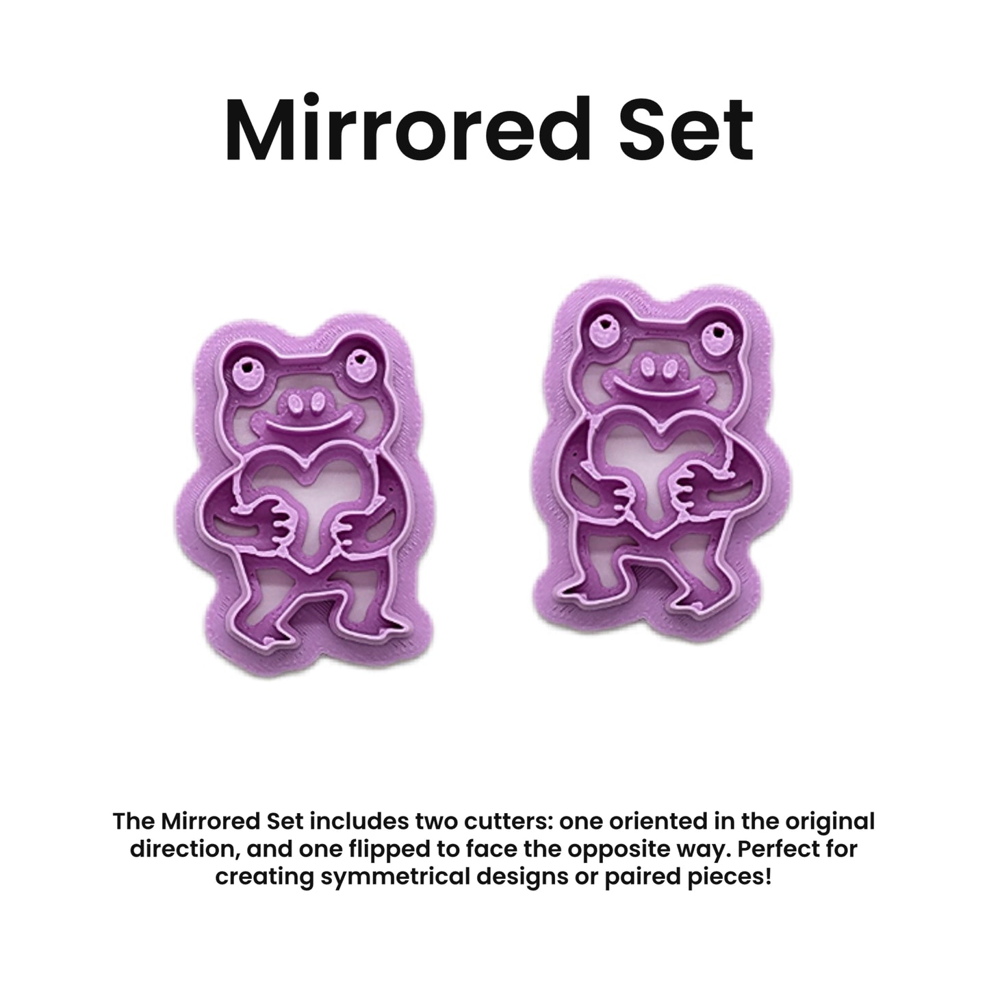 Frog Standing & Hugging a Heart (Style A) Cookie Cutter: Ideal for Cookies, Ceramics, Pottery, Polymer Clay, and Fondant