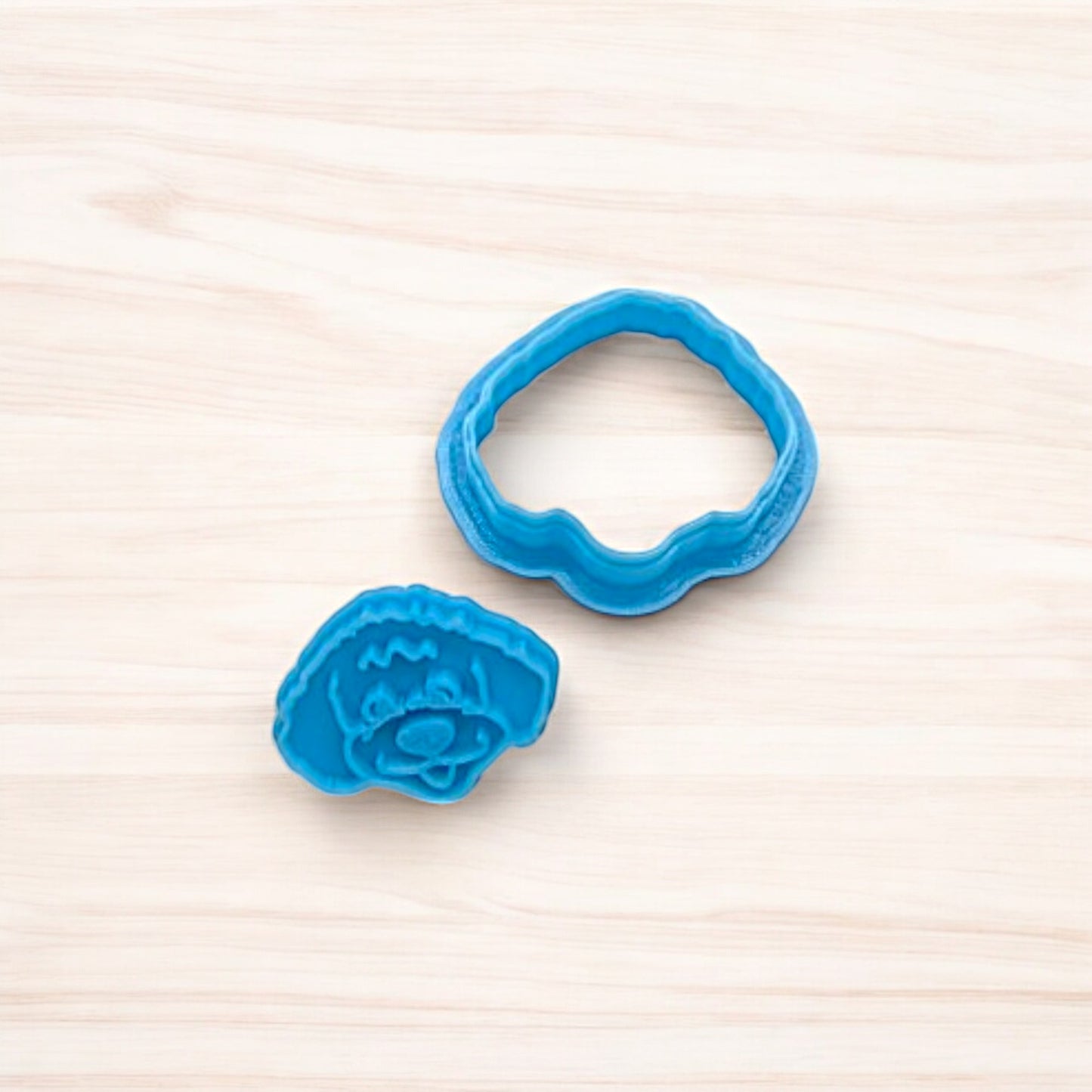 Golden Doodle Dog Head Cookie Cutter & Stamp Set: Versatile Tool for Cookies, Ceramics, Pottery, Fondant, and More
