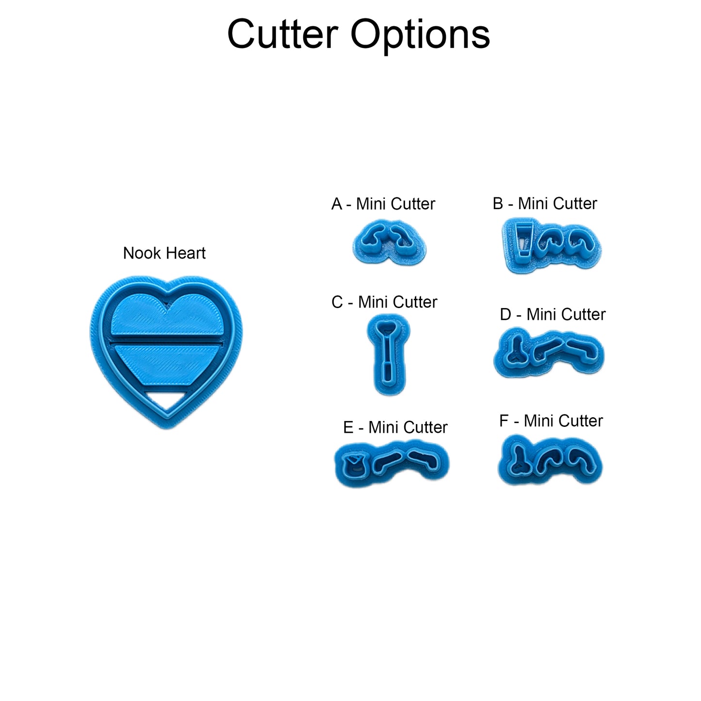 Naughty Nook Heart Cutter Set with Miniature Adult-Theme Toy Cutter Options: Idea for Ceramics, Pottery & Polymer Clay Jewelry