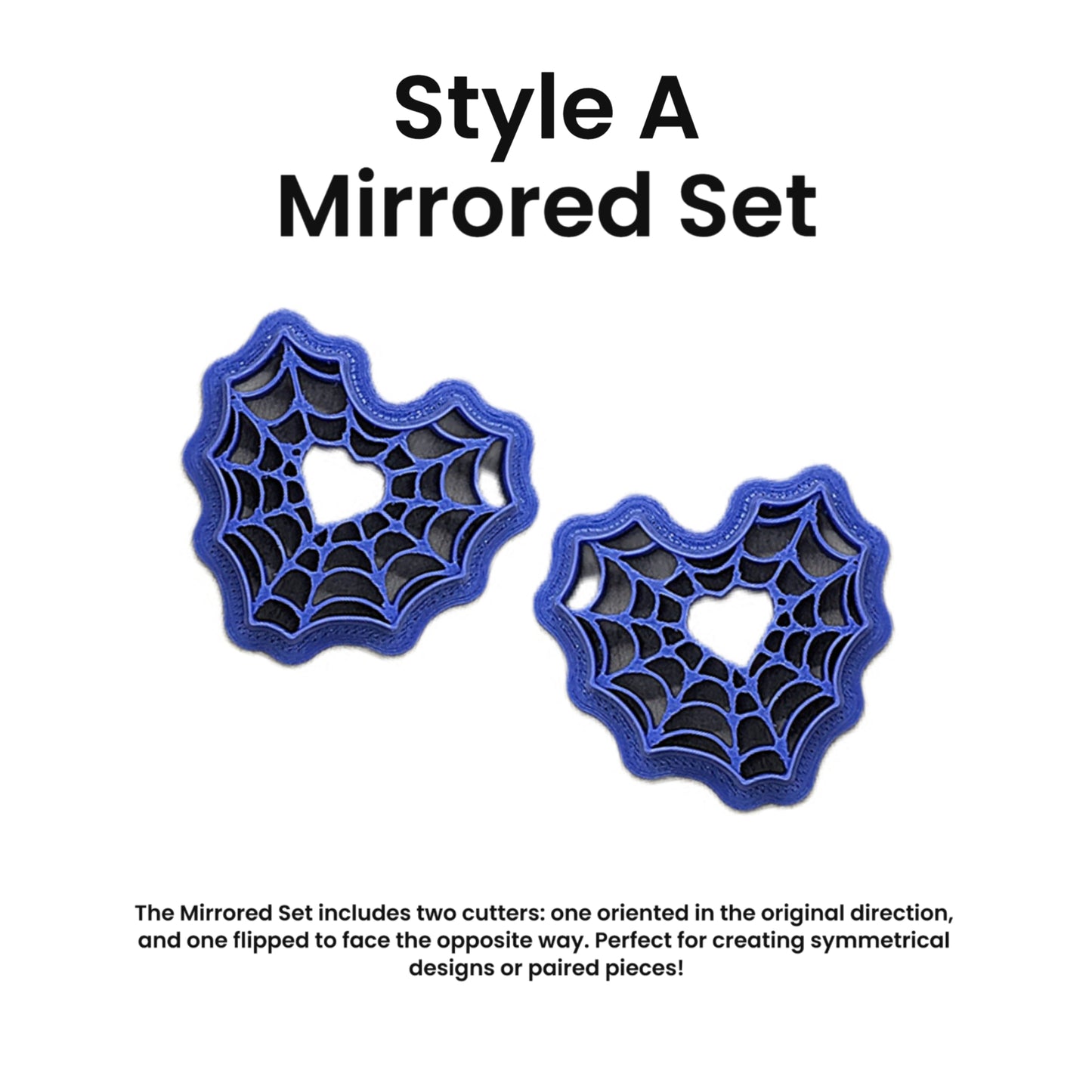 Heart Shaped Spiderweb Cookie Cutter with 2 Style Options: for Ceramics, Pottery, Polymer Clay, Fondant - Multi-Medium Craft & Baking Tool