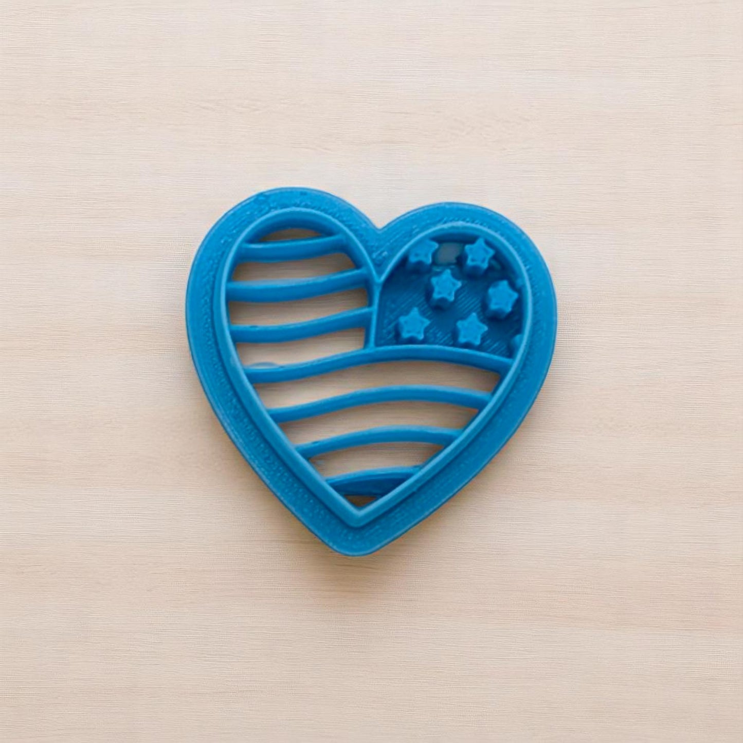 Patriotic Heart, Waving USA Flag Cookie Cutter for Cookies, Ceramics, Pottery, Polymer Clay, Fondant - Multi-Medium Craft & Baking Tool