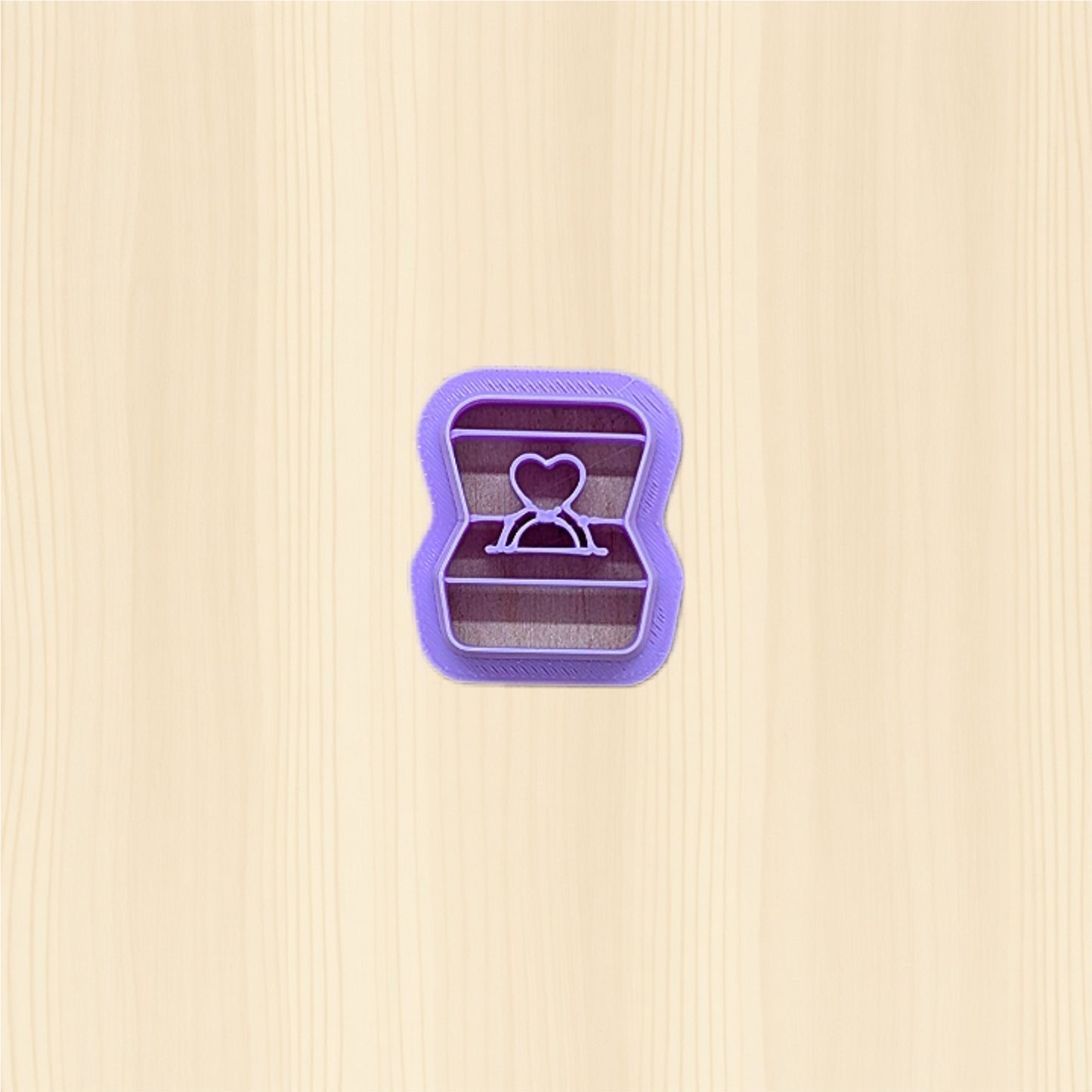 Heart Jewel Ring in a Box Cookie Cutter: Ideal for Cookies, Ceramics, Pottery, Polymer Clay, and Fondant