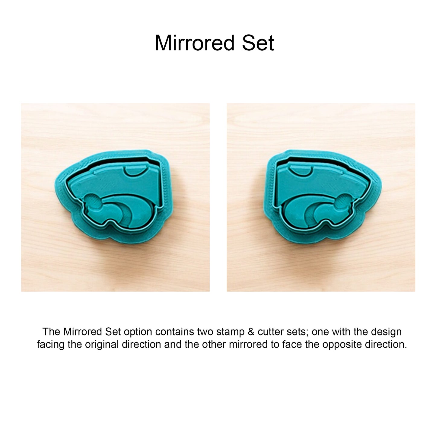 K-State Wildcat Cookie Cutter & Stamp Set: Ideal for Cookies, Ceramics, Pottery, Polymer Clay, and Fondant
