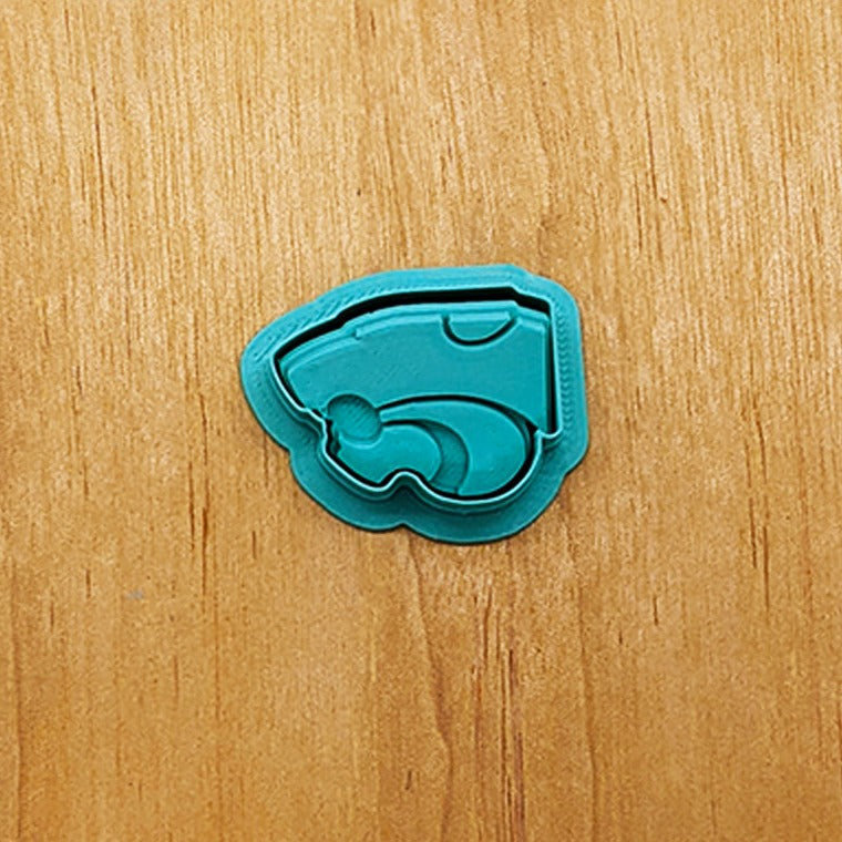 K-State Wildcat Cookie Cutter & Stamp Set: Ideal for Cookies, Ceramics, Pottery, Polymer Clay, and Fondant