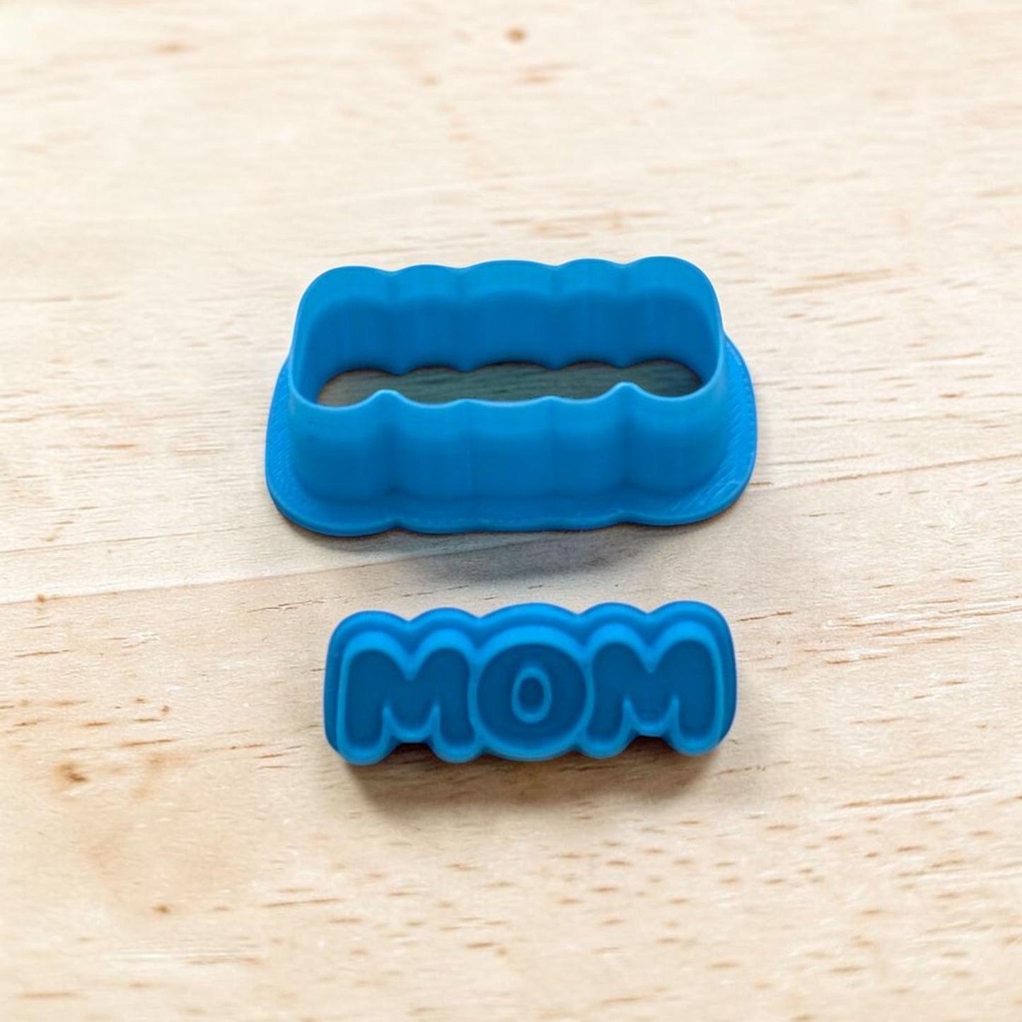 MOM Bubble Letters Cookie Cutter and Stamp Set for Cookies, Polymer Clay, Fondant & Pottery