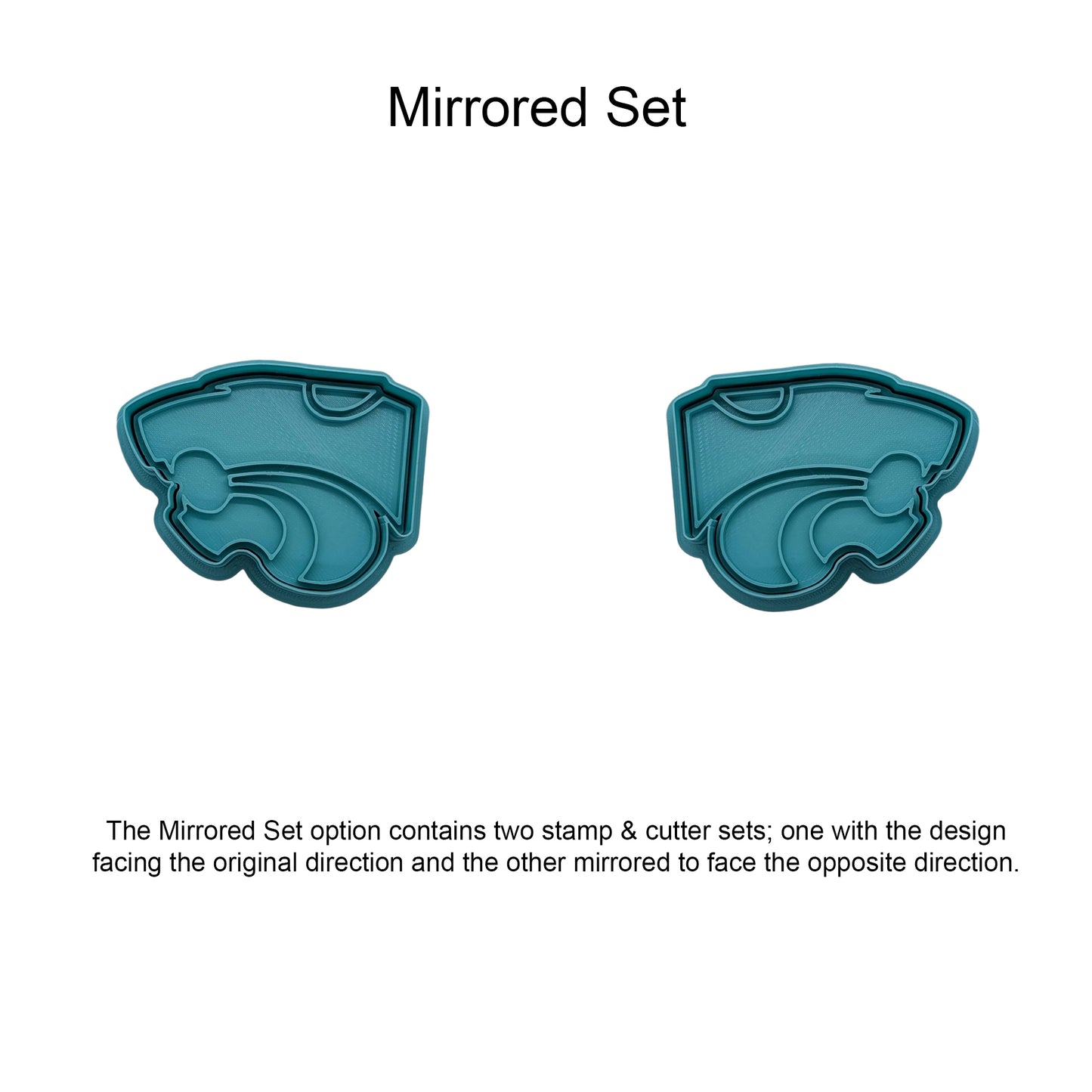 Kansas Wildcat Line Design Detail Cookie Cutter & Stamp Set: Ideal for Cookies, Ceramics, Pottery, Polymer Clay, and Fondant