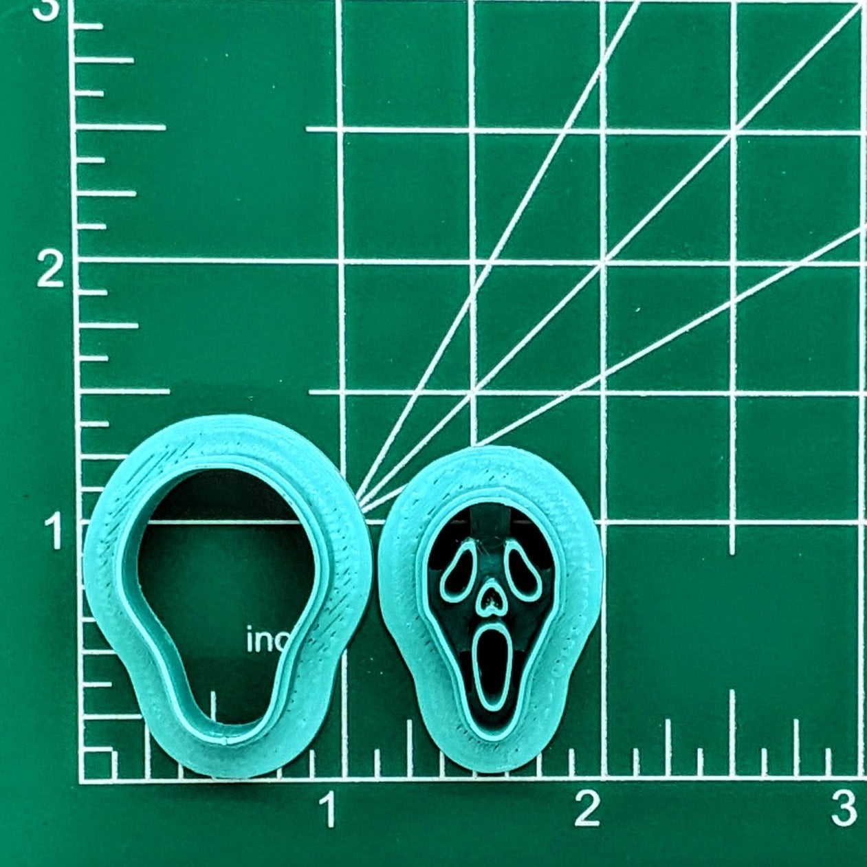 Scream Ghost Face Mask 2 Piece Cutter Set for Cookies, Ceramics, Pottery, Polymer Clay, Fondant - Multi-Medium Craft & Baking Tool