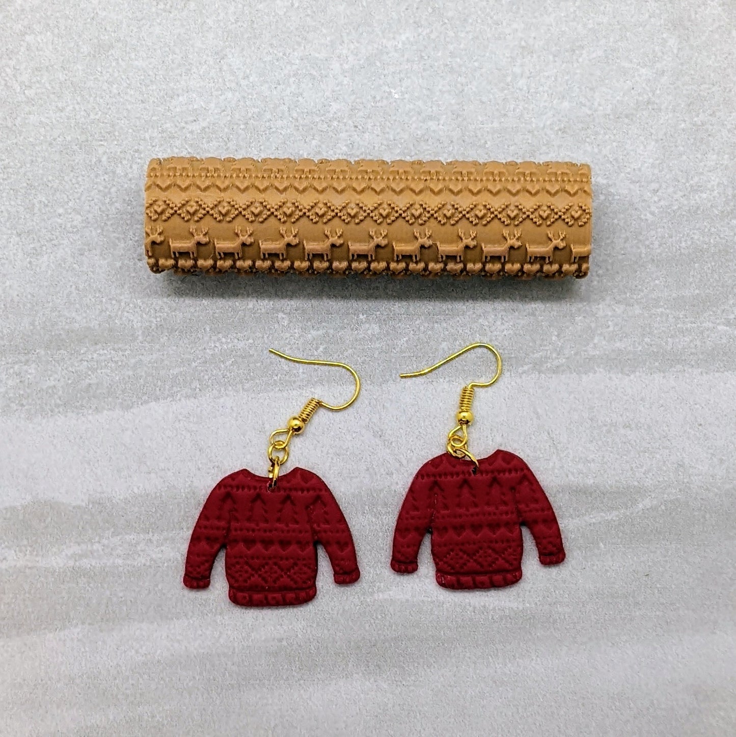 Christmas Sweater Pattern Texture Roller with Embossing & Debossing Option