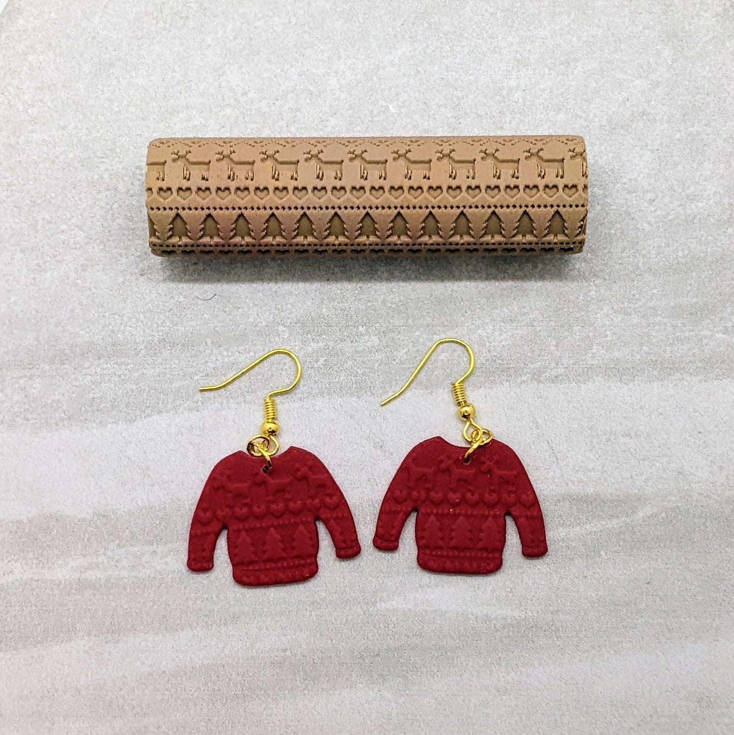 Christmas Sweater Pattern Texture Roller with Embossing & Debossing Option