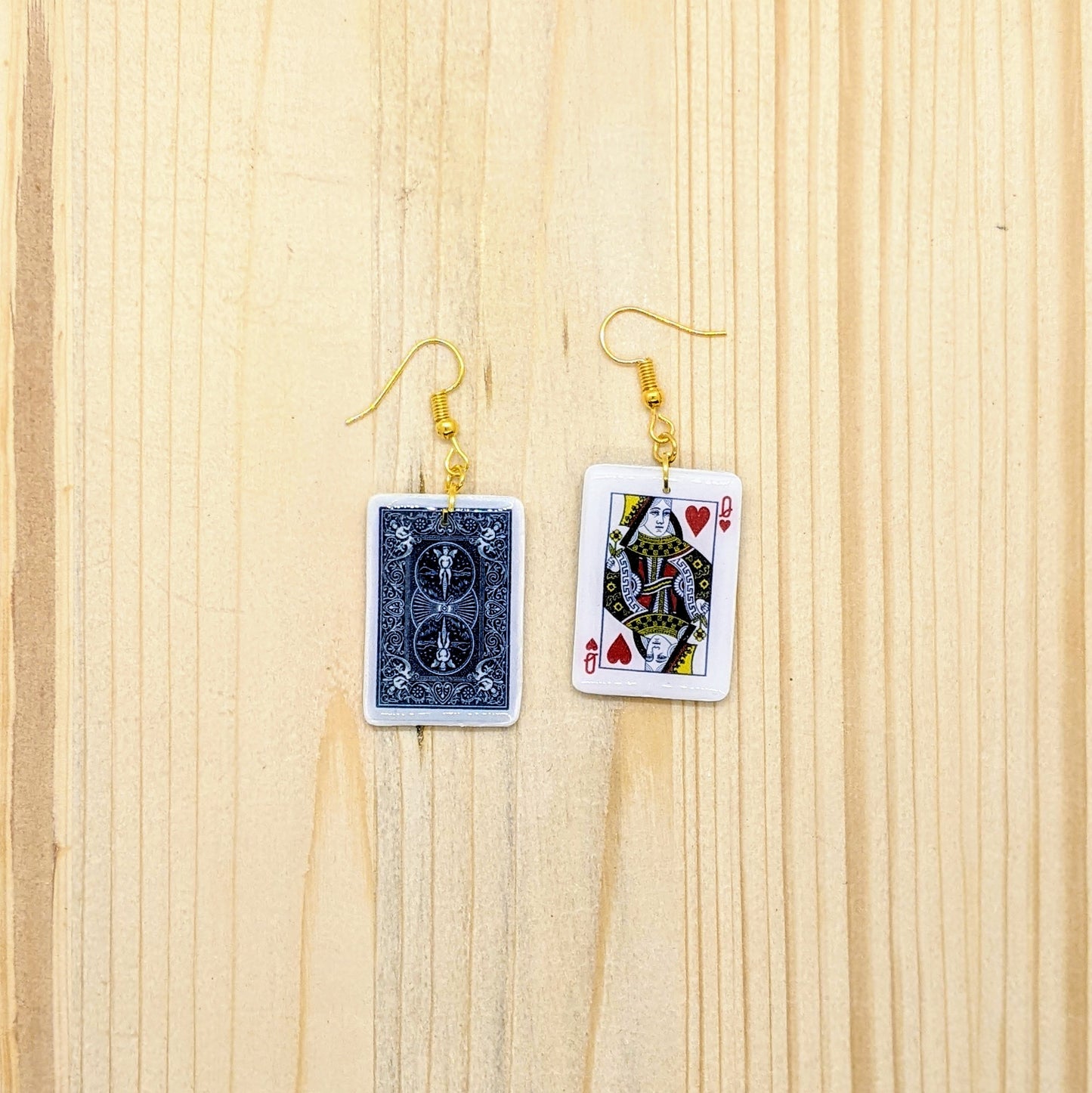 Queen of Hearts Playing Card Earrings
