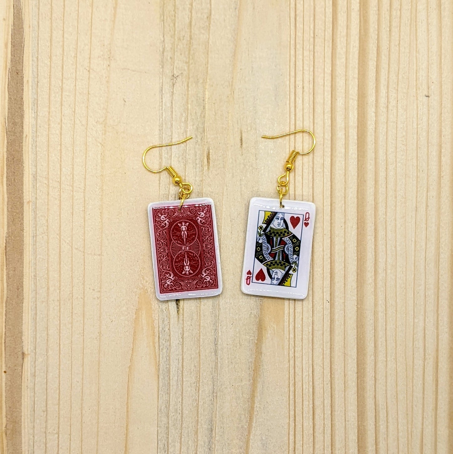 Queen of Hearts Playing Card Earrings