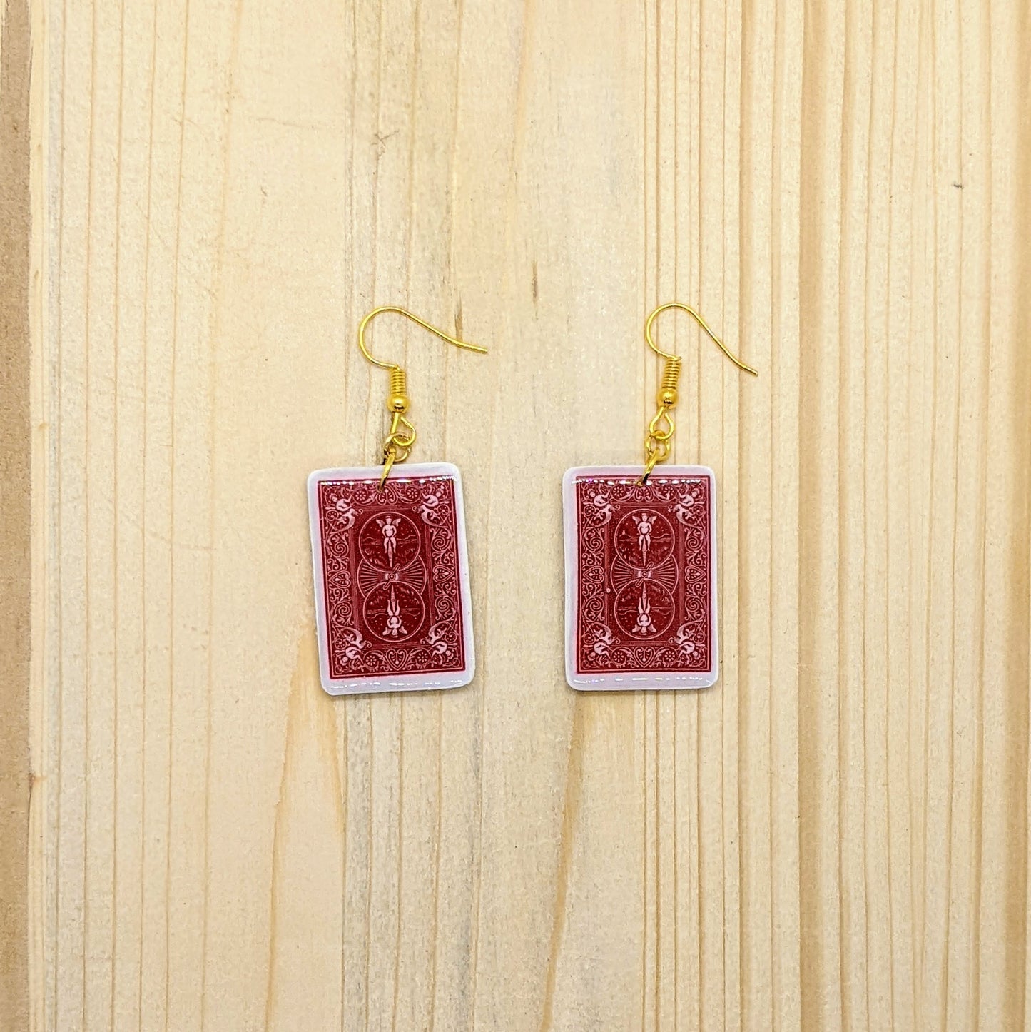 Queen of Hearts Playing Card Earrings