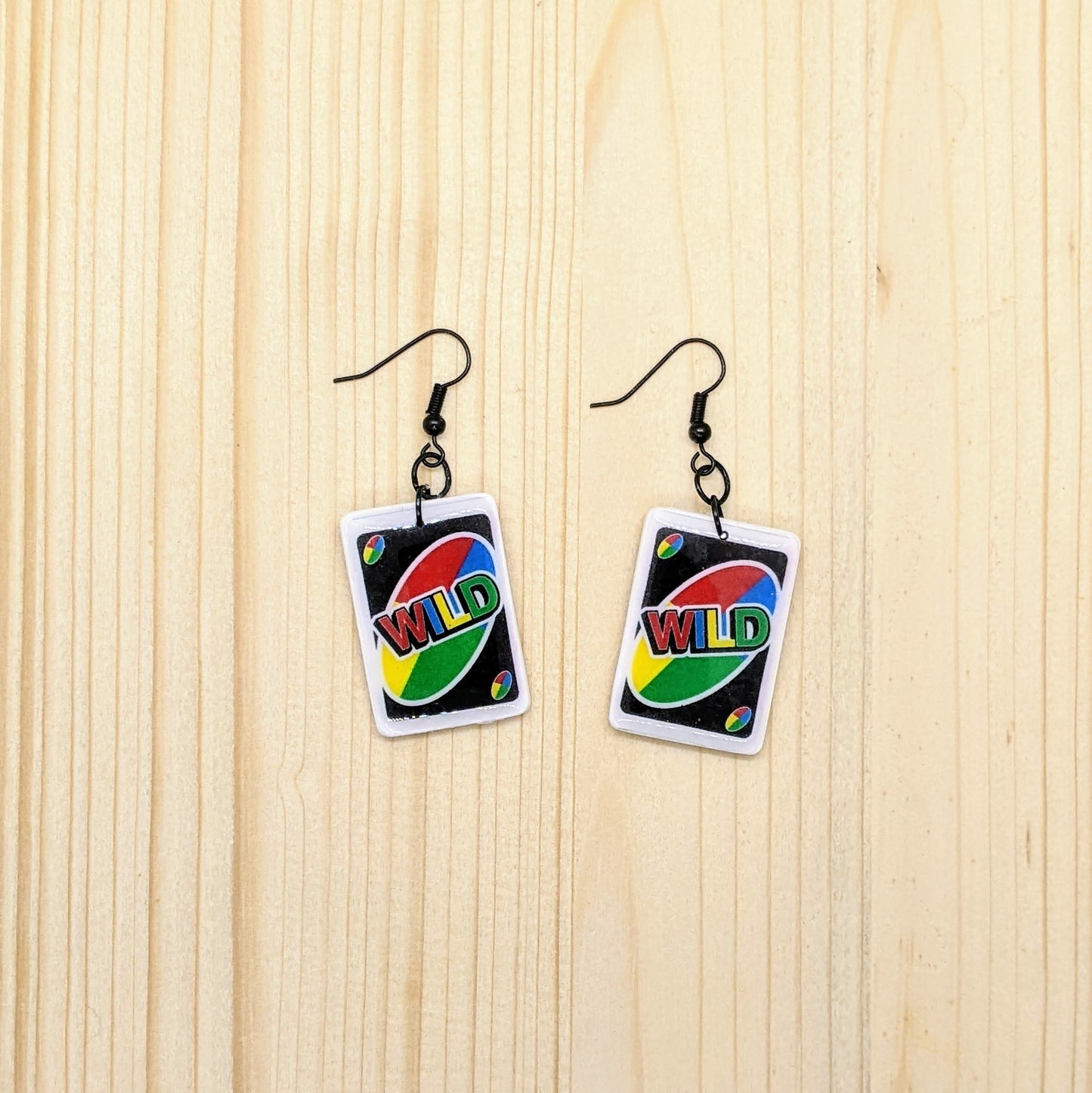 Uno Wild Card, Polymer Clay and Resin Earrings