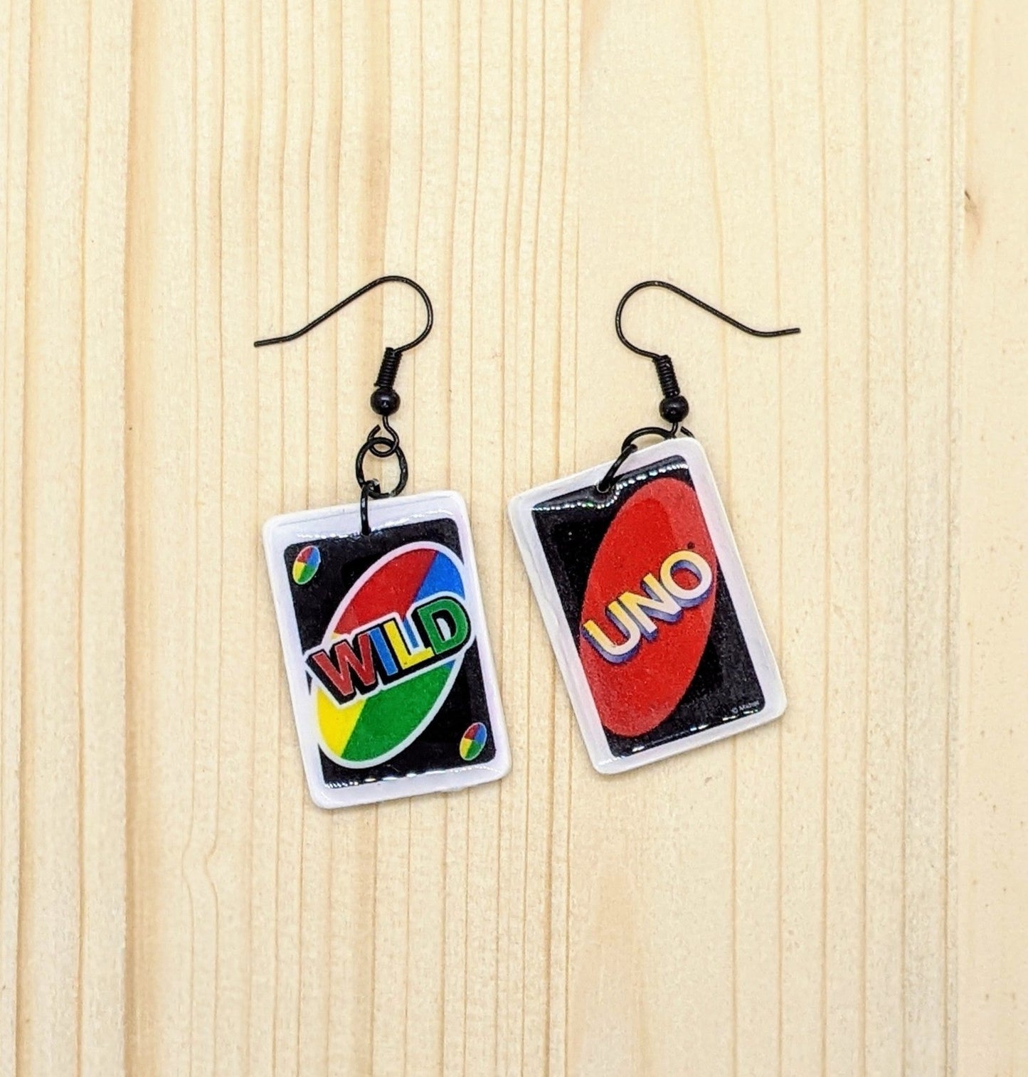 Uno Wild Card, Polymer Clay and Resin Earrings