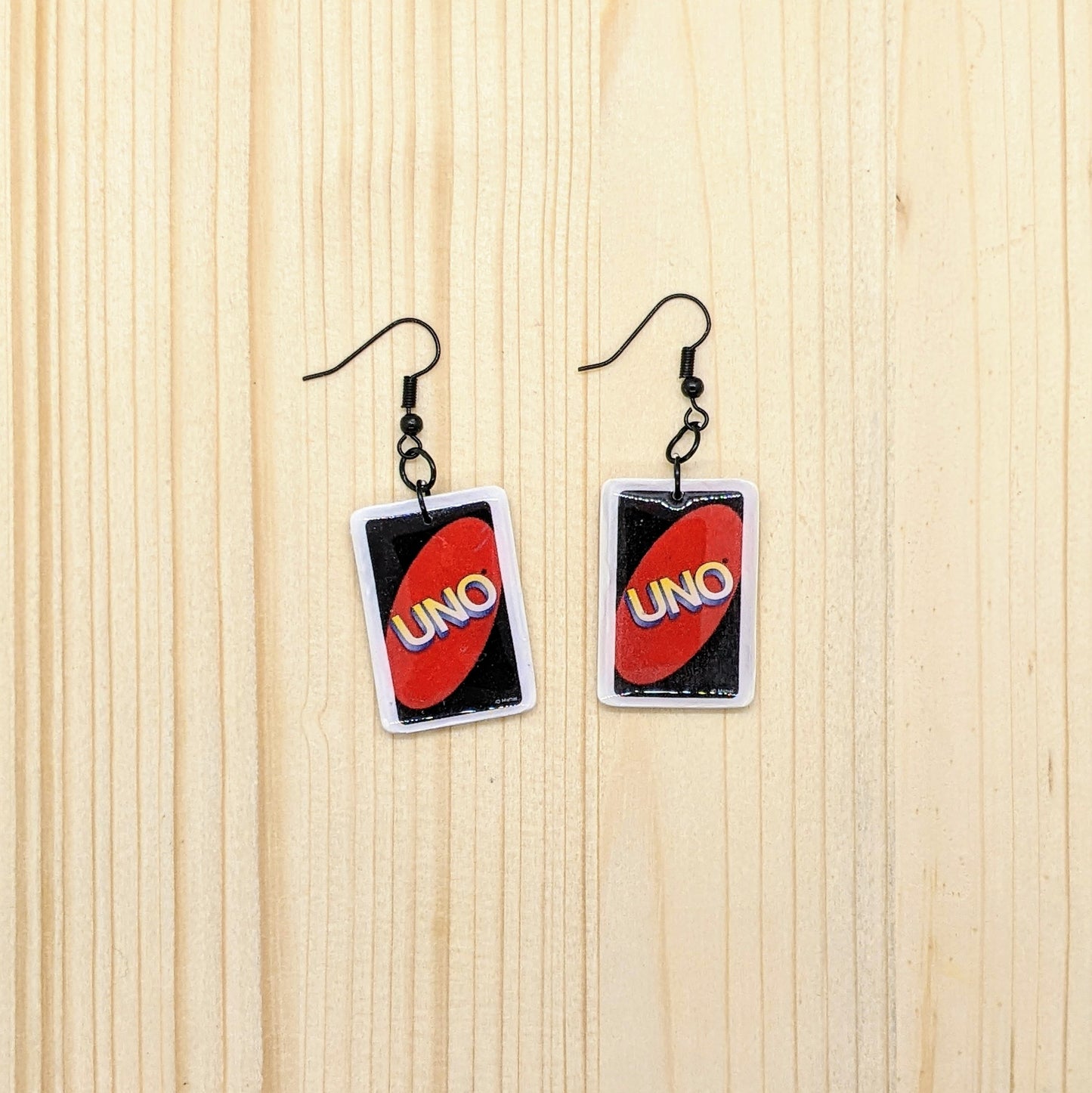 Uno Wild Card, Polymer Clay and Resin Earrings