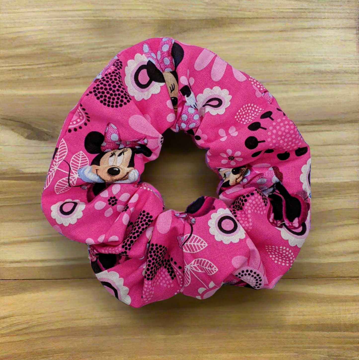Pink Minnie Mouse Earrings & Ponytail Scrunchie Accessory Set