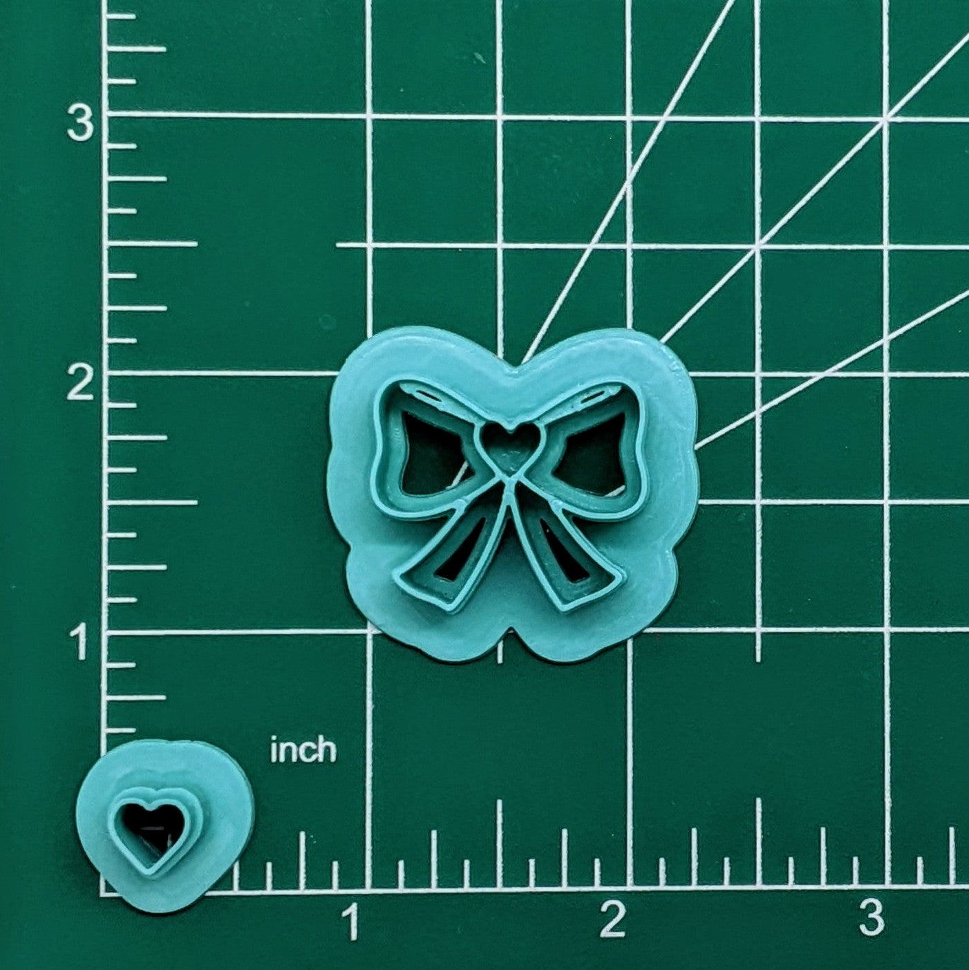 Bow & Heart 2-Piece Cookie Cutter Set: Ideal for Cookies, Ceramics, Pottery, Polymer Clay, and Fondant