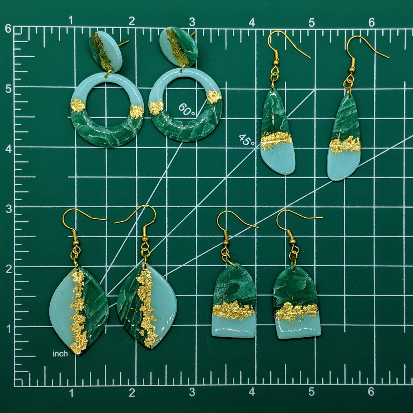 Emerald Waves Earring Collection, 4 Style Options