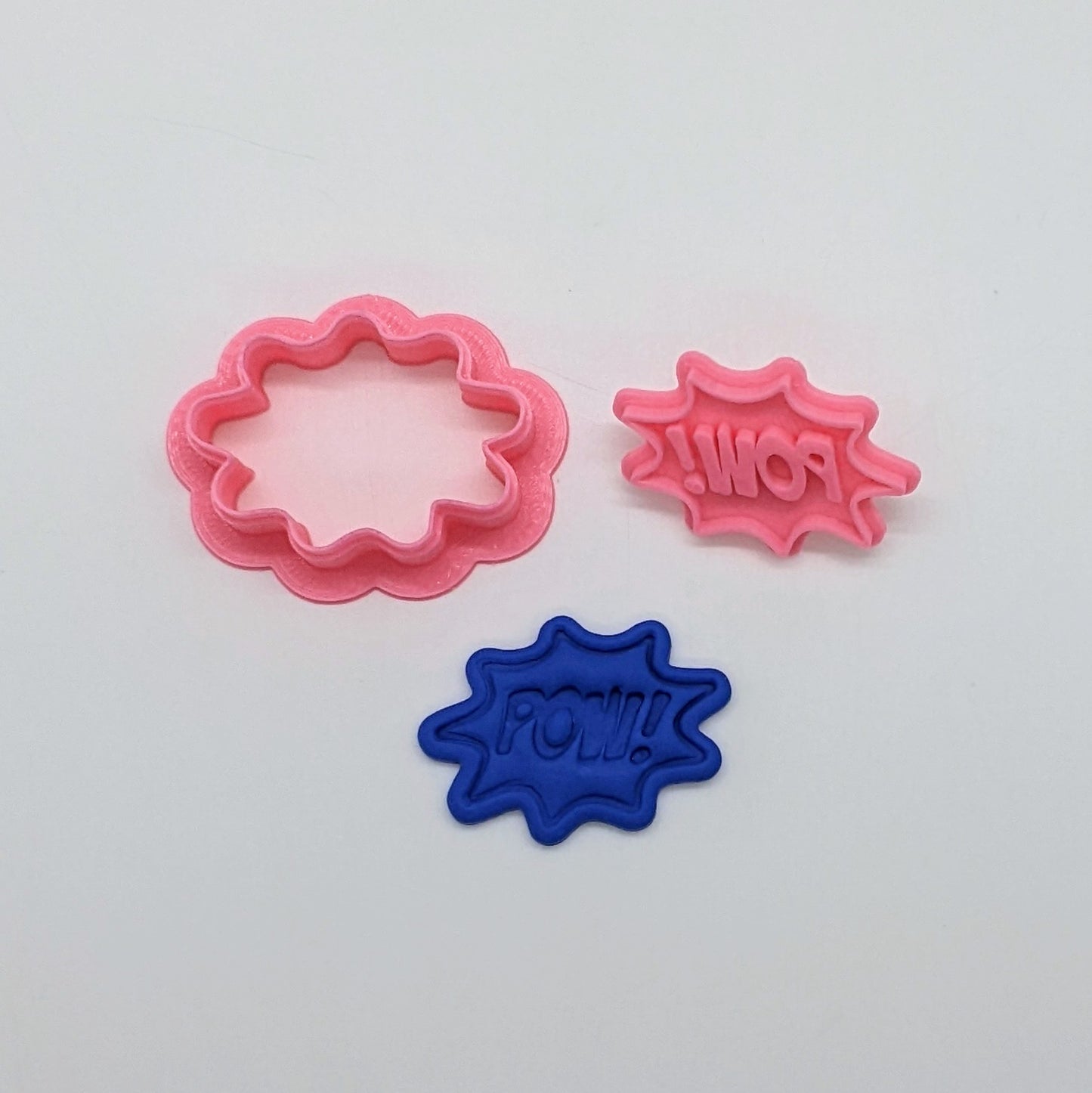 Superhero Comic Book POW! Bubble Stamp & Cutter Set for Cookies, Ceramics, Pottery, Polymer Clay, Fondant - Multi-Medium Craft & Baking Tool