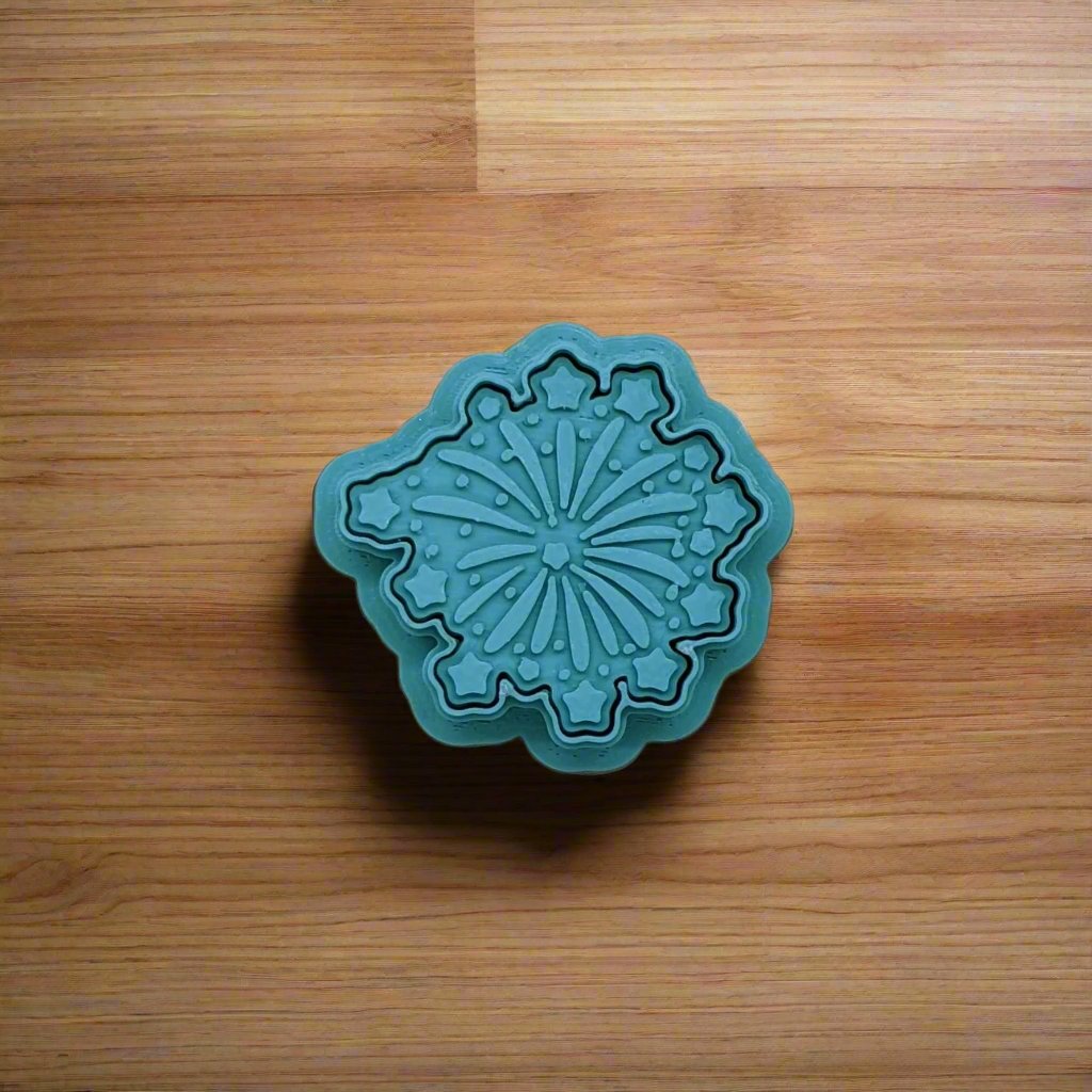 Firework Starburst Stamp & Cutter Set for Cookies, Ceramics, Pottery, Polymer Clay, Fondant - Multi-Medium Craft & Baking Tool