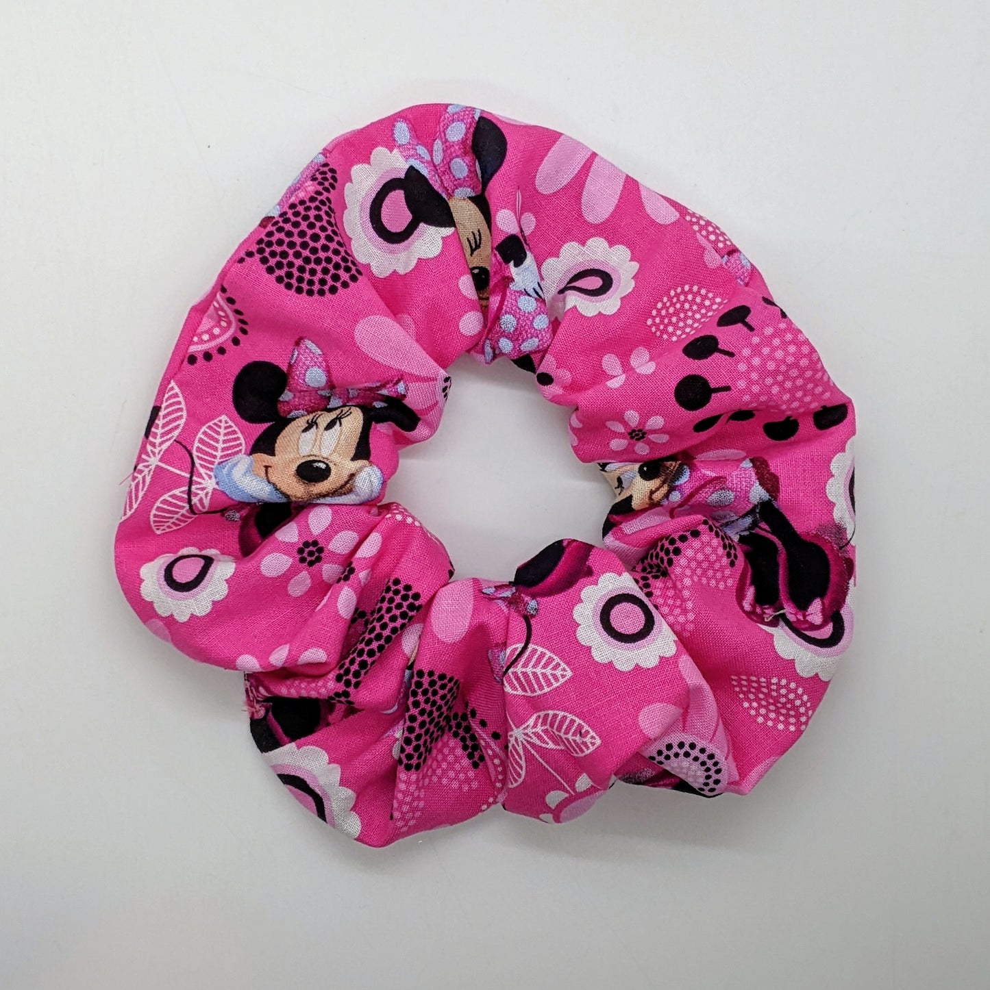 Pink Minnie Mouse Earrings & Ponytail Scrunchie Accessory Set