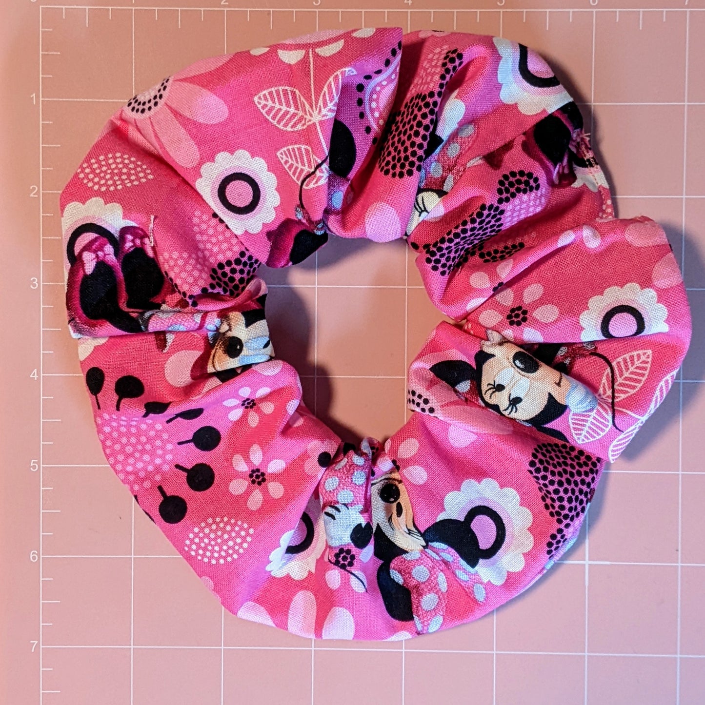 Pink Minnie Mouse Ponytail Scrunchie/Wristlet