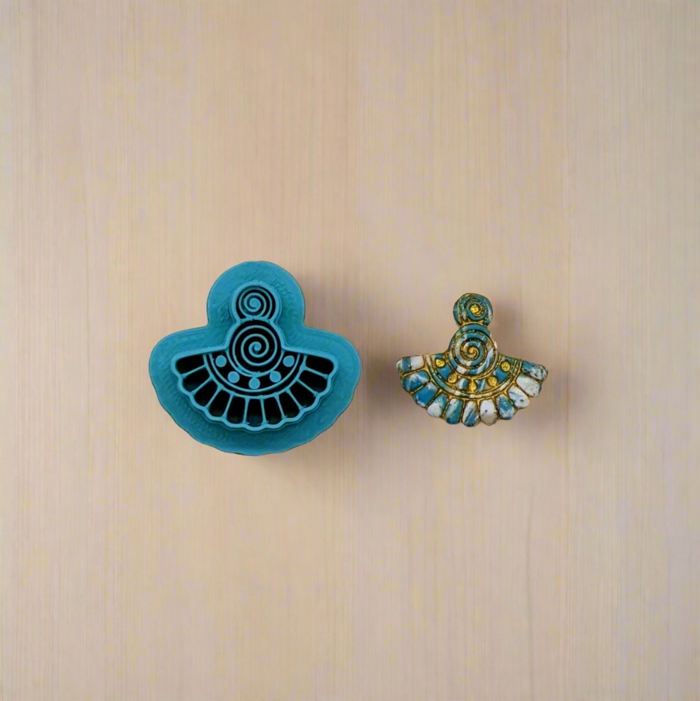 Swirl Handle Scalloped Fan Cookie Cutter Ideal for Cookies, Ceramics, Pottery, Polymer Clay, Fondant & More