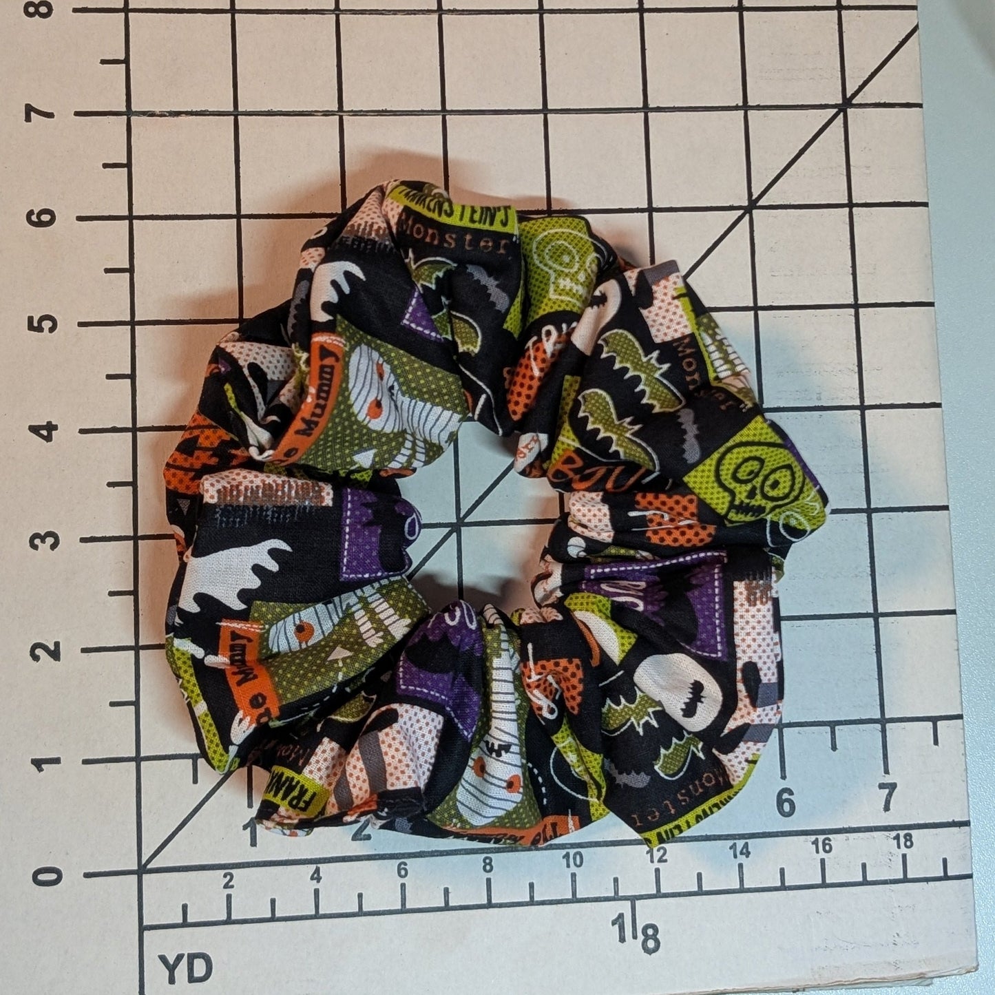 Halloween Fun Print Ponytail Scrunchie/Wristlet