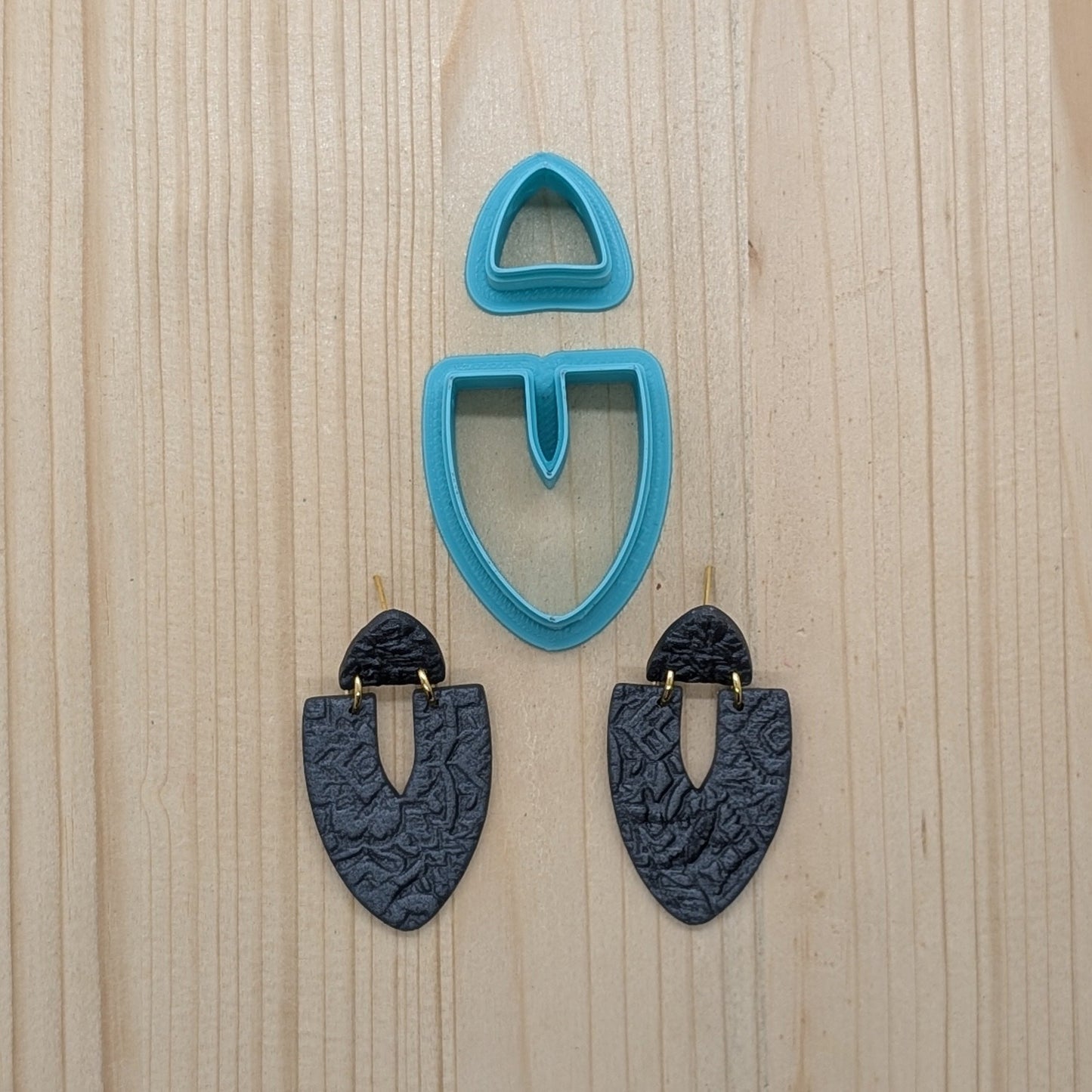 Modern Shield Duo, 2 Piece, Cutter Set: Idea for Polymer Clay, Ceramics, Fondant and More
