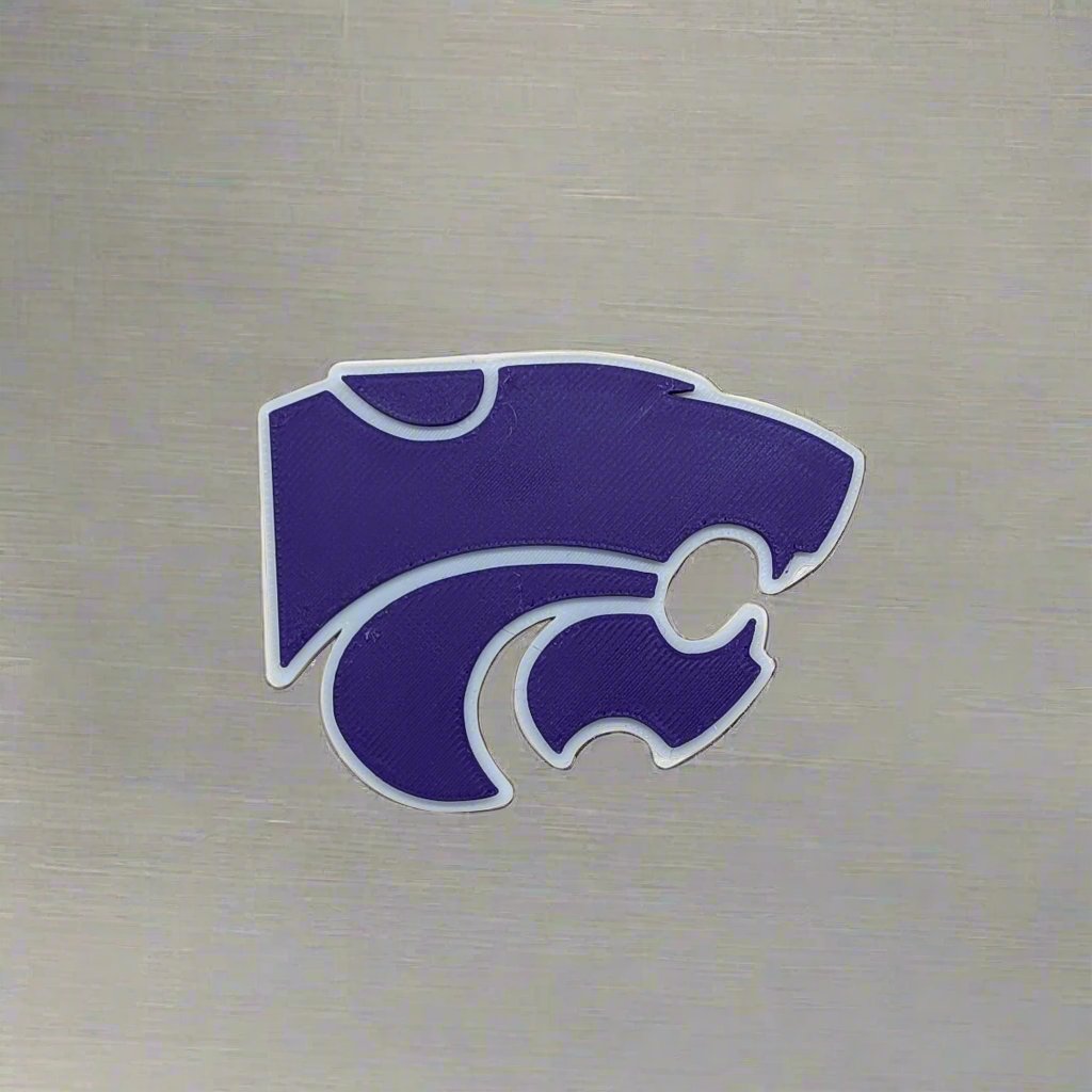 Kansas Wildcats Refrigerator Magnet | 3D Printed K-State Magnet | School Spirit Decor