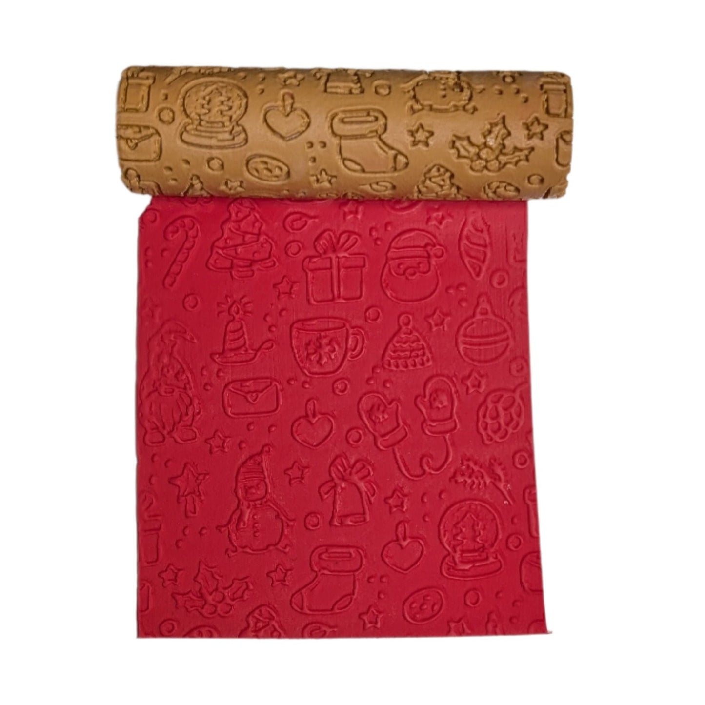 Christmas Joy Debossing Texture Roller - Perfect for Cookies, Fondant, Polymer Clay, Ceramics, Pottery, and More