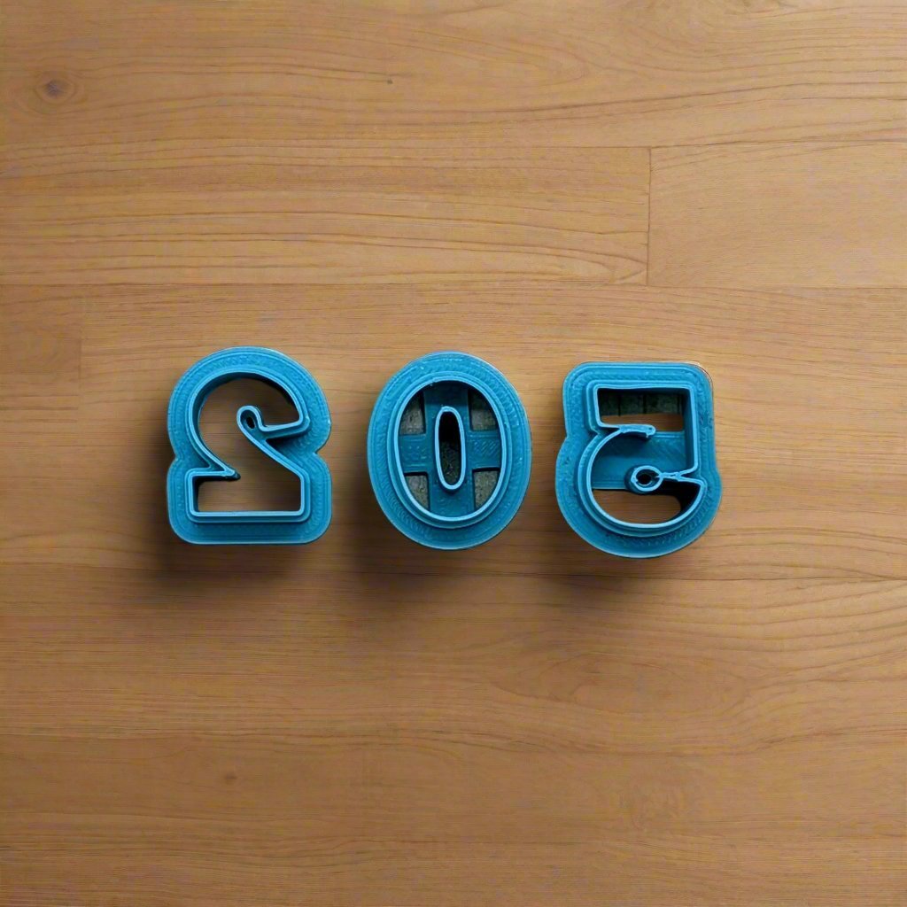 2025 Numbers 3-Piece Cookie Cutter Set β Perfect for New Year's Cookies, Ceramics, Pottery, Polymer Clay, Fondant, and More