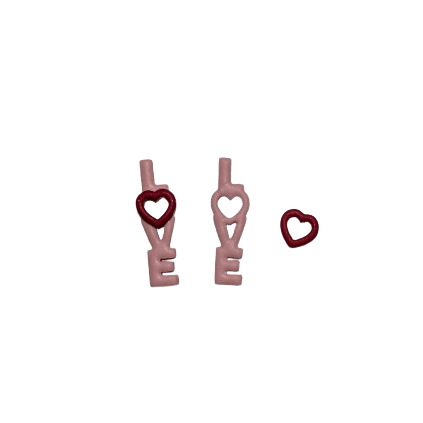 Vertical Love & Heart Hoop, 2 Piece Cutter Set: Ideal for Cookies, Ceramics, Pottery, Polymer Clay, and Fondant
