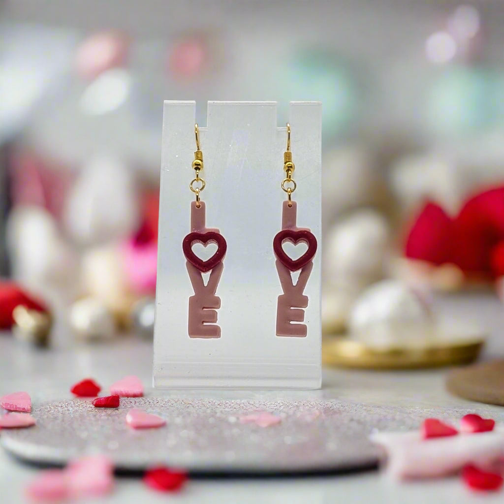 Vertical Love & Heart Hoop, 2 Piece Cutter Set: Ideal for Cookies, Ceramics, Pottery, Polymer Clay, and Fondant