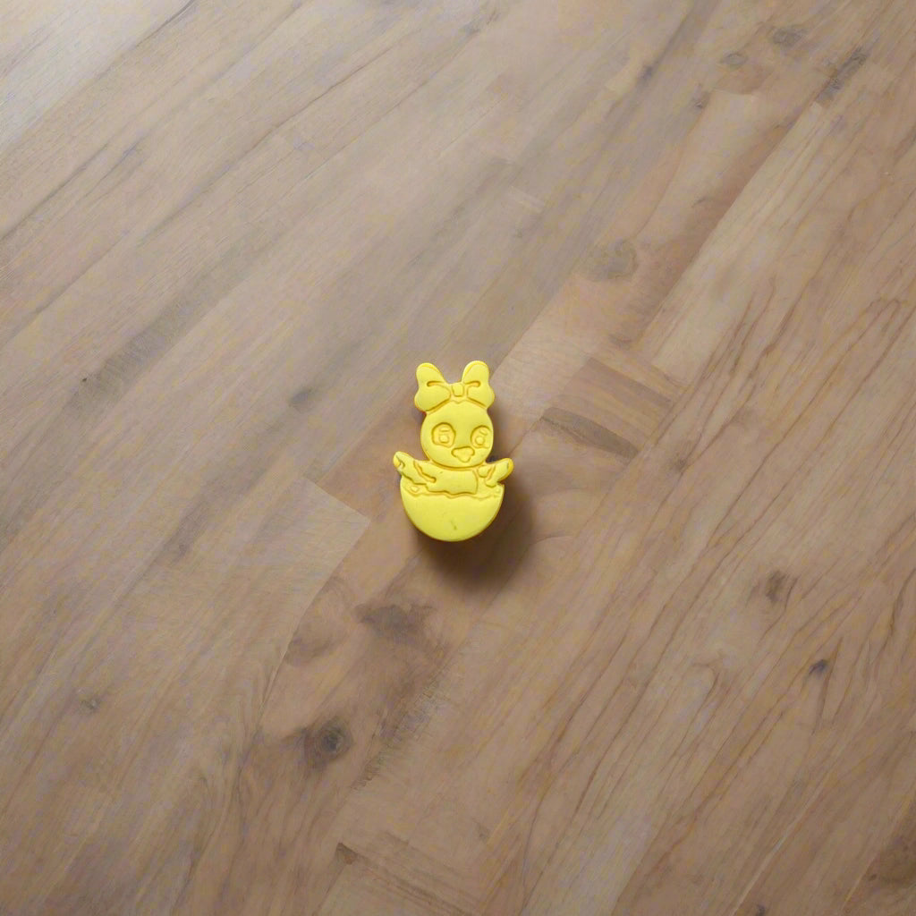 Hatching Baby Chick with Bow Cookie Cutter: Idea for Cookies, Ceramics, Pottery, Polymer Clay, Fondant